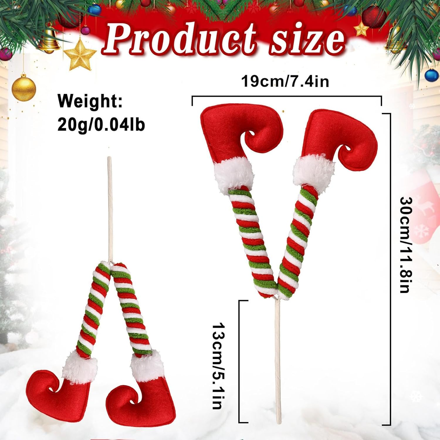 Christmas Elves Legs Tree Ornaments | Stuffed Legs Christmas Ornaments - Christmas Holiday Indoor Outdoor Decor for Hotel, Cafe, Mall image number 5