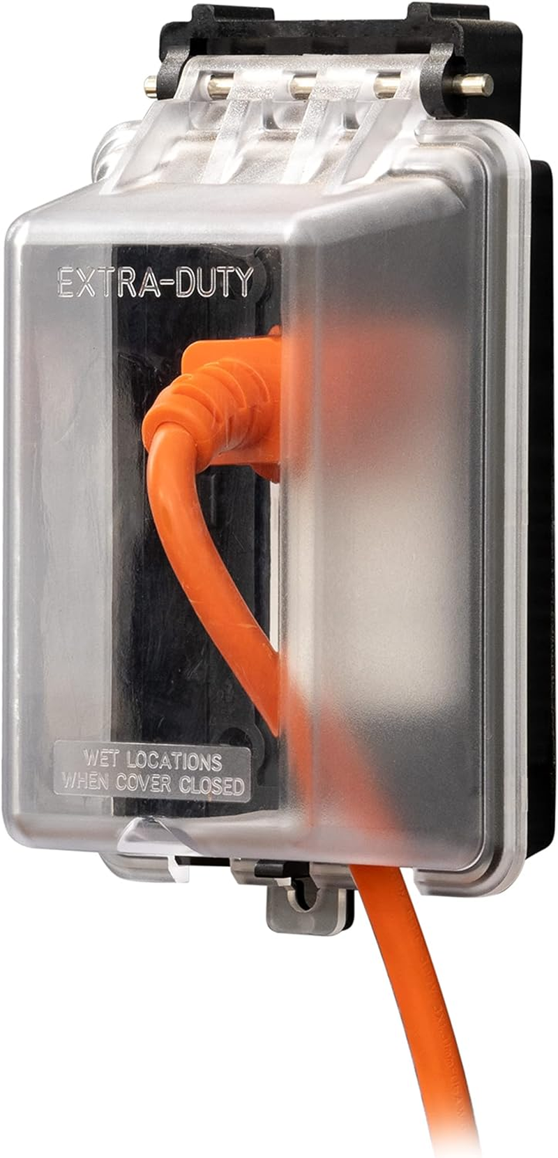 Ultrapro Outdoor Outlet Cover - Single Gang Weatherproof Enclosure, Rated for Wet Locations, Black, 49204