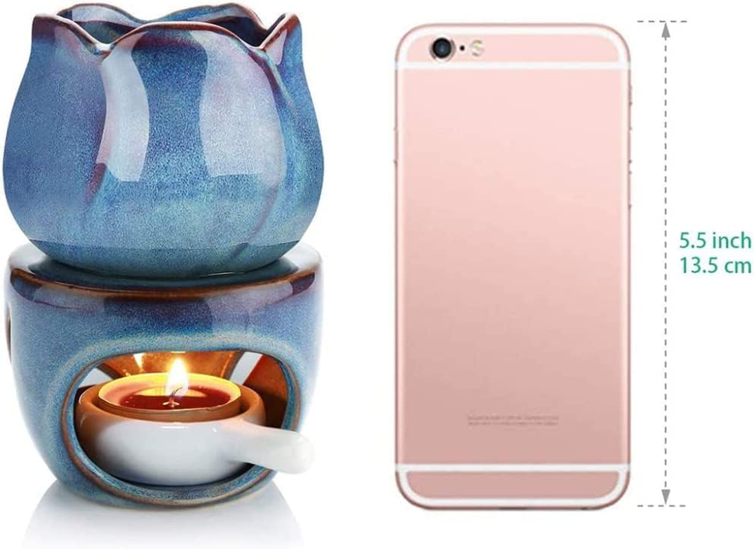 Sculpture Statue Antiques Collectables，Aromatherapy Aroma Burner Ceramic Oil Candle Wax Melt Burners Essential Oil Burner Set of 2, Diffuser Wax Burner Home Bedroom Decor image number 2