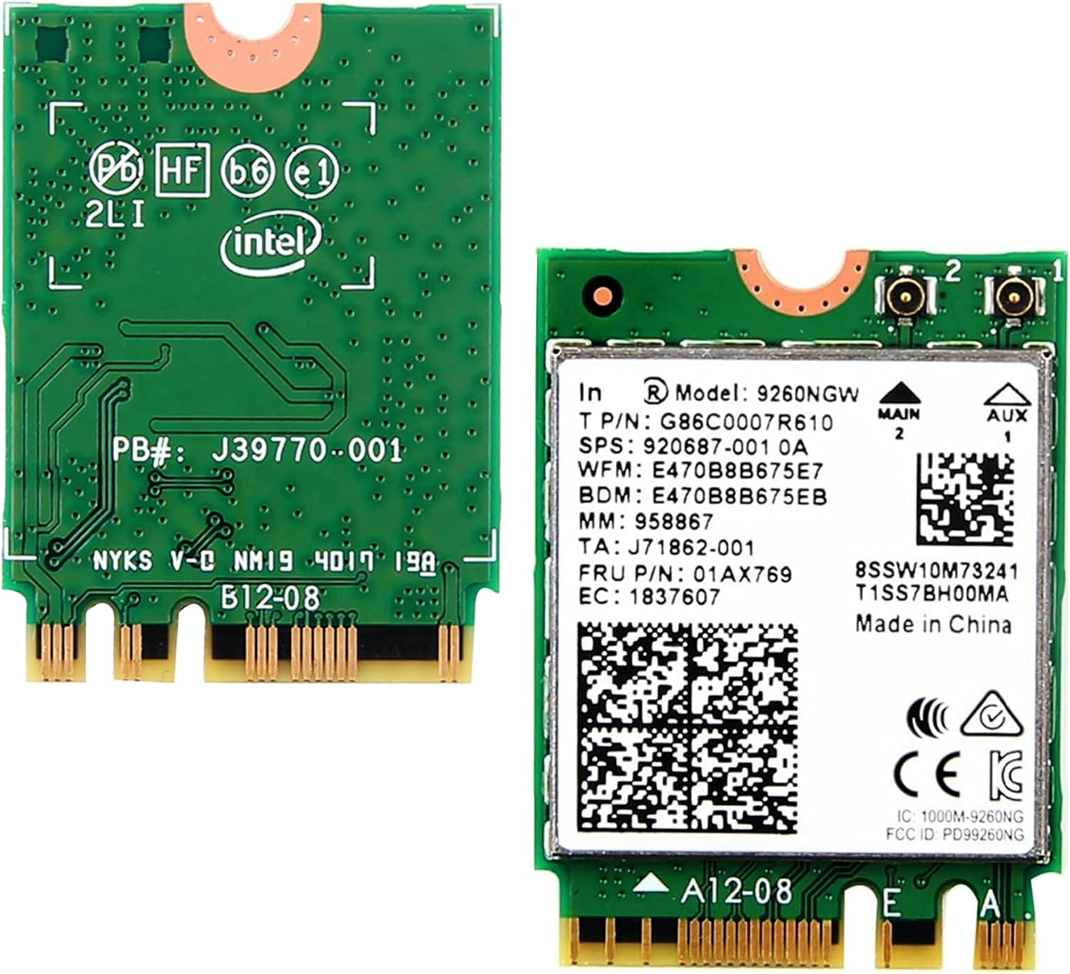 Dual Band Wireless 9260 AC Wifi Card | Wireless Network Card 9260NGW 1.73Gbps Bluetooth 5 Suitable for Phone Windows 10 64 Bit * Google Chrome Operating System Linux (9260 M2) image number 1