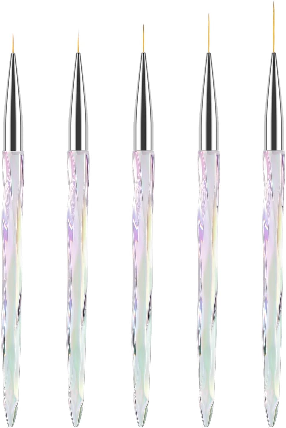 TEOYALL - Nail Art Liner Brushes, 7/9/11/15/20Mm Fine Line Nail Art Brushes Precision Fine Brushes for Drawing Detail image number 4