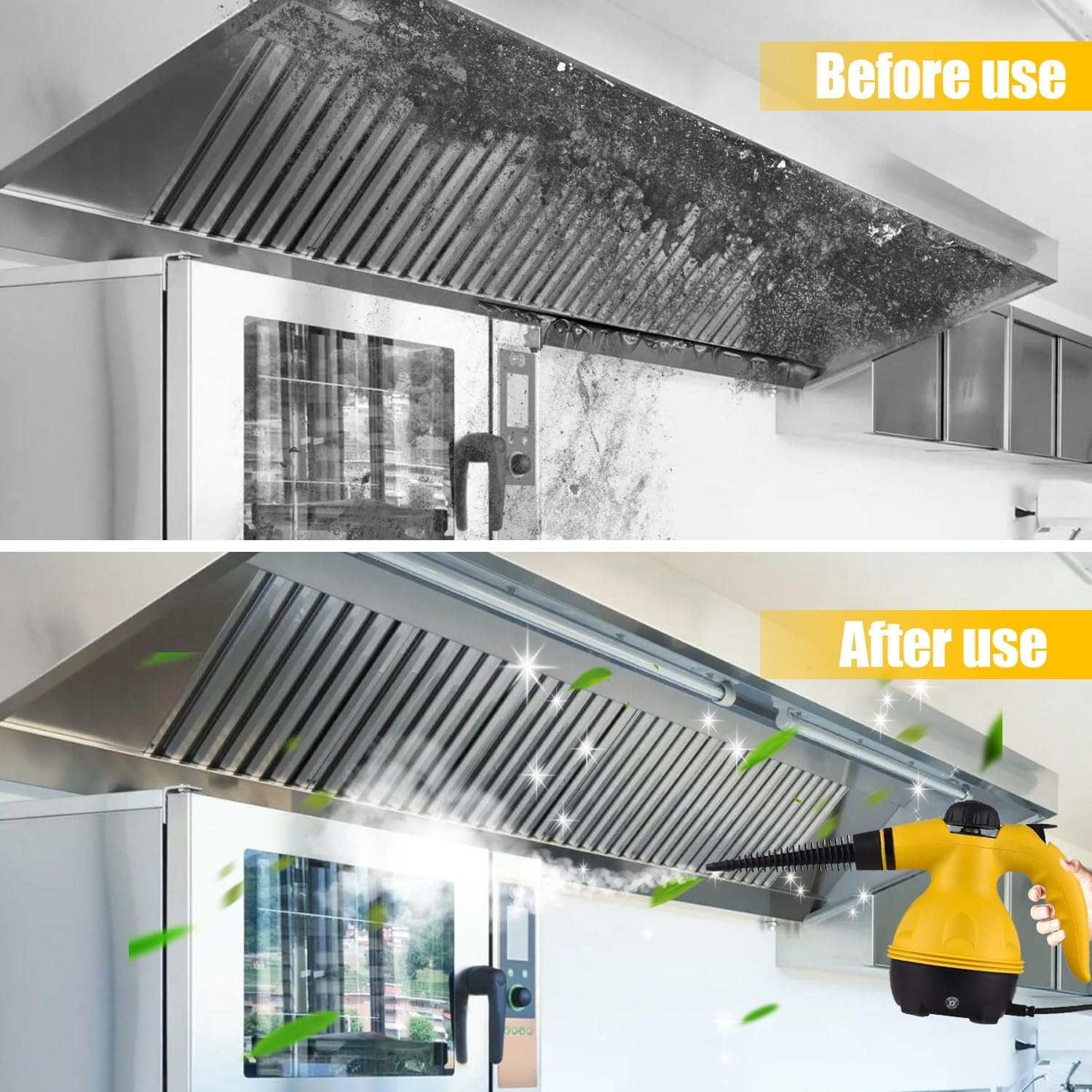 Pressurized Handheld Steam Cleaner, Multipurpose Portable Steam Cleaningfor Cleaning, Car, Bathroom, Shower, Upholstery, Grout, Window, Grime, Grease image number 3