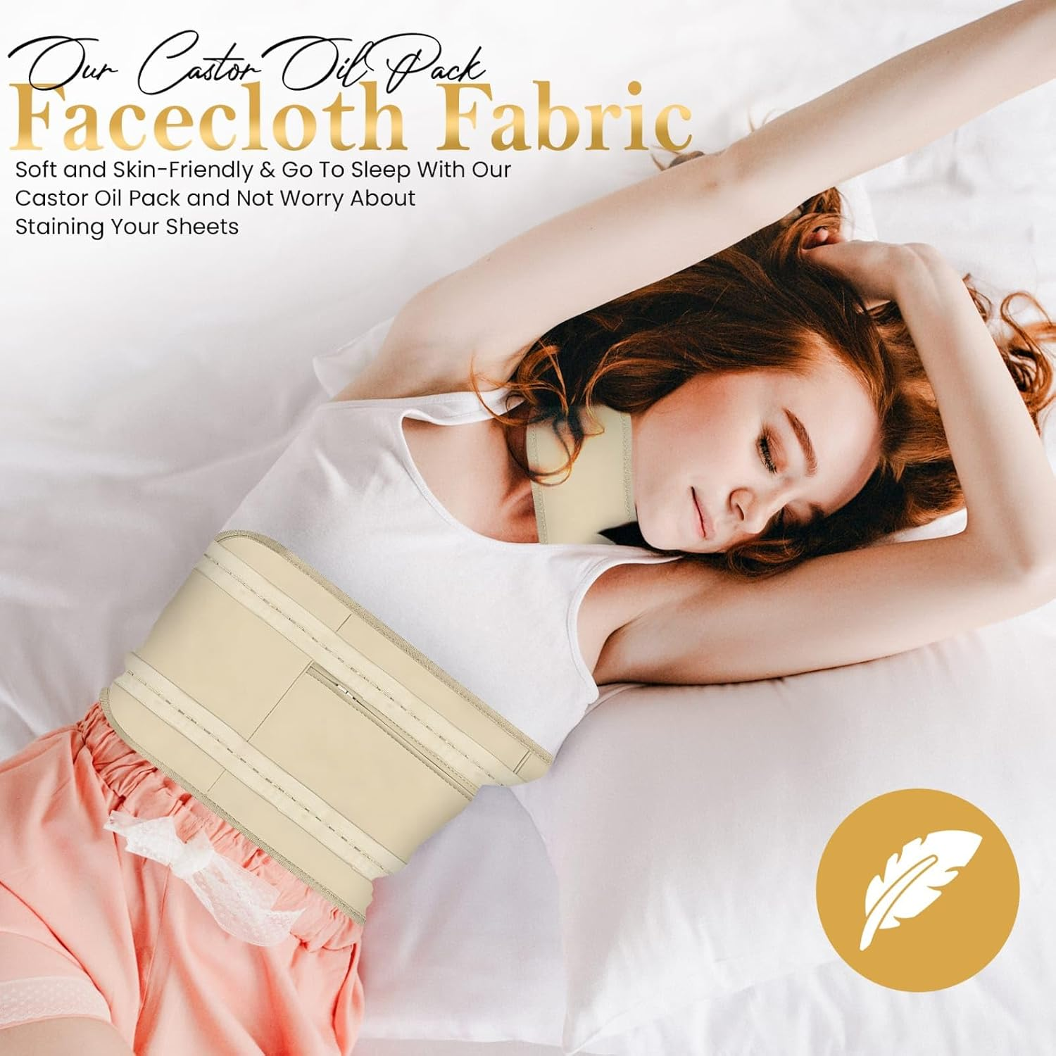 Organic Castor Oil Pack 250Ml+Reusable Castor Oil Wrap| Unisex Waist & Neck Compress Pads &ndash; 100% Pure Cold-Pressed May Help Hair Growth, Skin Moisturization, Eyelash and Eyebrows Enhancement image number 6