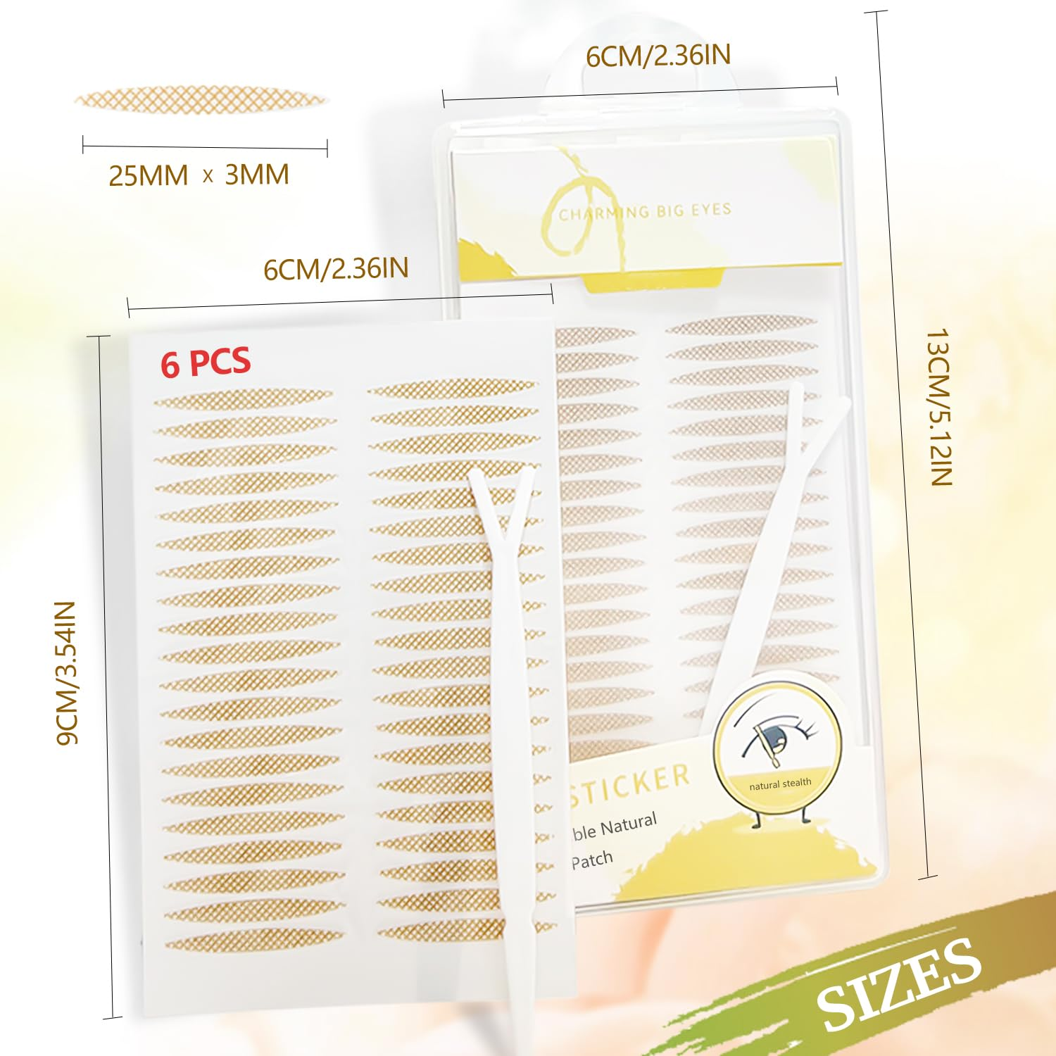 WALWAL Double Eyelid Lift Strips, Invisible Waterproof Eyelid Lifter Strips Stickers with Assisted Fit Fork Bar(240 Pcs, Olive Shaped) image number 4