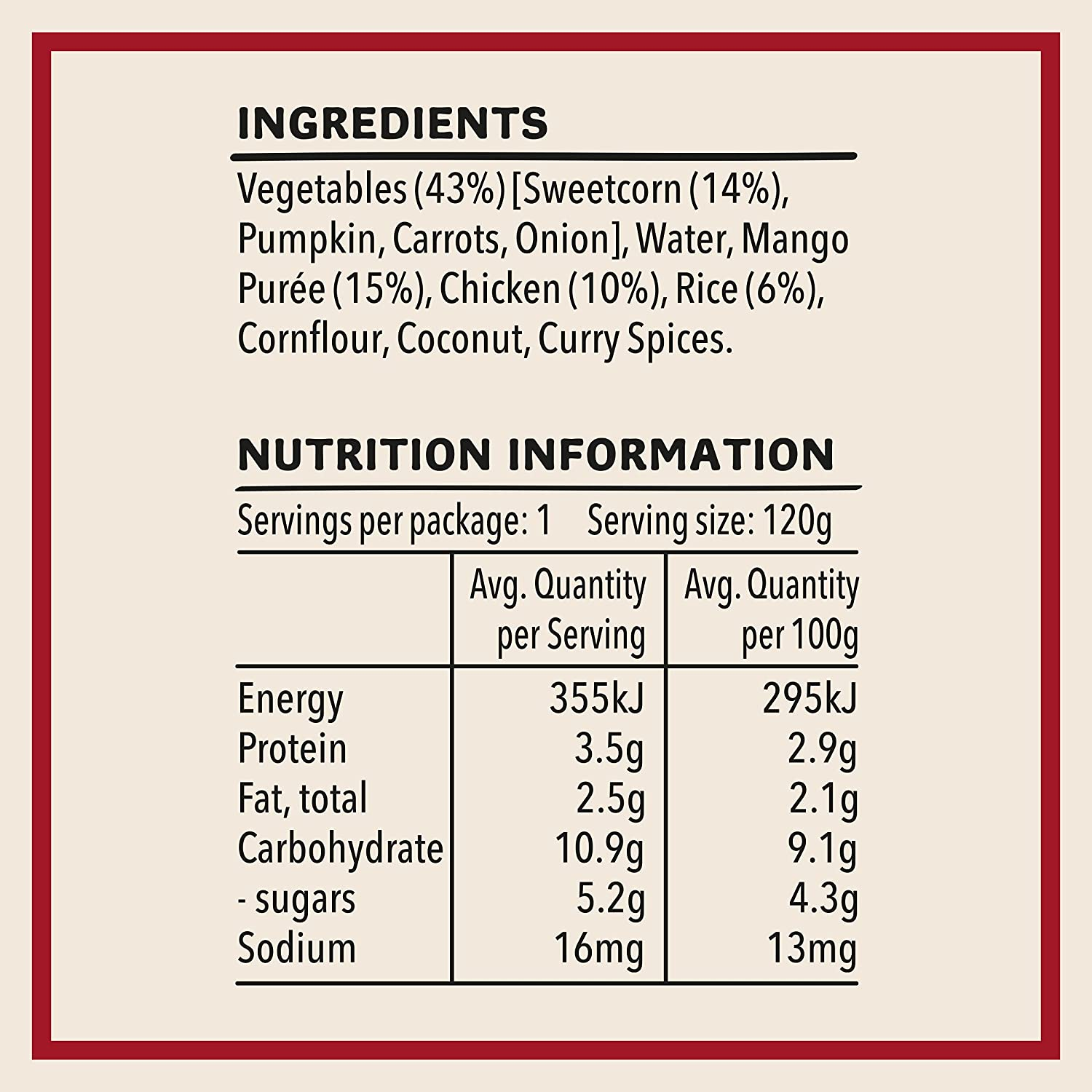 Heinz 6+ Months Chicken, Sweetcorn and Mango Heinz for Baby Baby Food Pouch No Artificial Flavours, No Preservatives, No Added Colours 120G (Pack of 6) image number 3