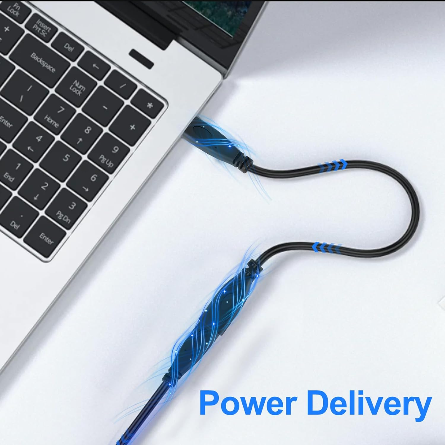 Thzzhnno USB C Extension Cable 0.2M, USB C 3.1 Extender Type C Male to Female Support 65W Fast Charging, 10Gbps Sync Transfer Compatible with USBC Hub/Psvr2/Iphone 15/Macbook Pro/Mag Safe Charger image number 3