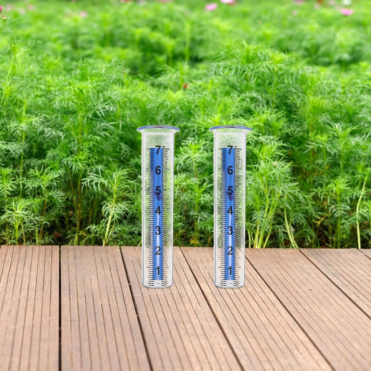 4PCS Outdoor Rain Gauge Tubes with Windproof Design Transparent Replacement Rainfall Measurement for Garden Lawn Backyard School and Greenhouse Use
