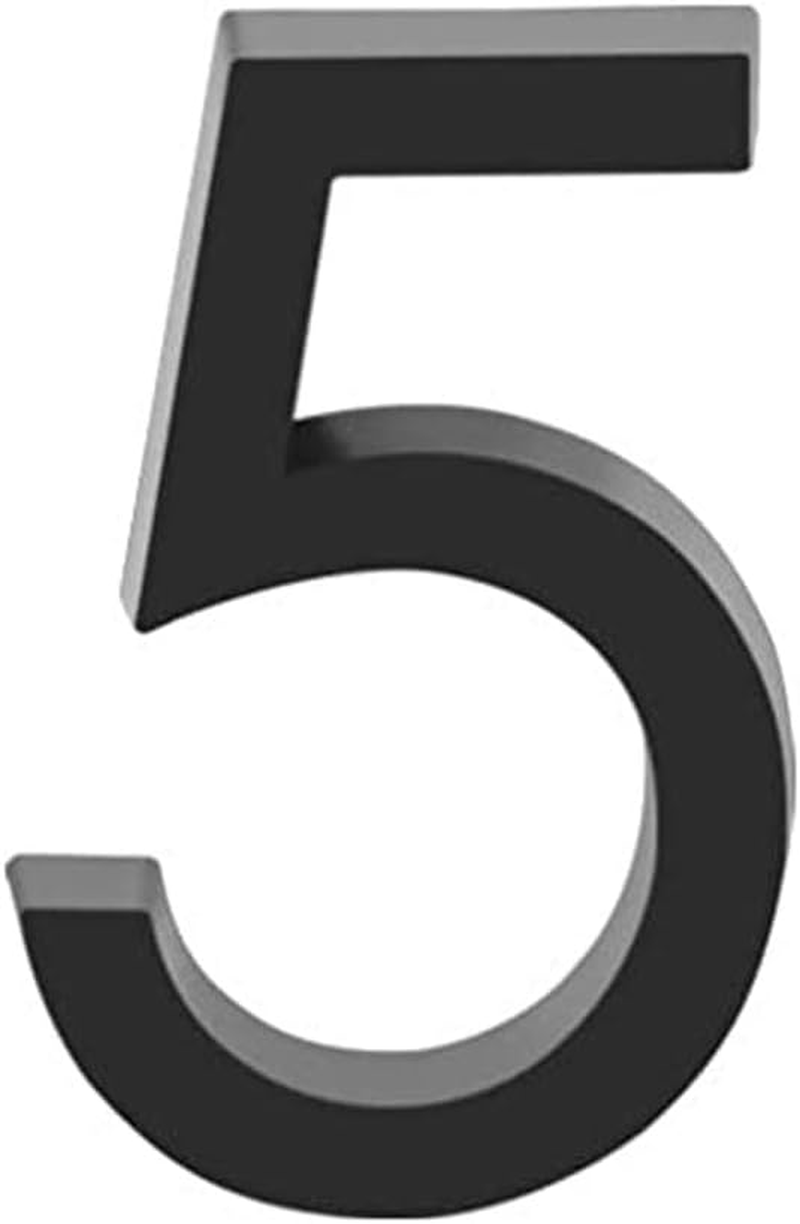 3 Inch Mailbox Numbers, 3D Door Mailbox Numbers 0-9 Self Adhesive House Door Numbers House Street Address Numbers Stickers for House, Apartment, Office, Hotel Room (Black-5)