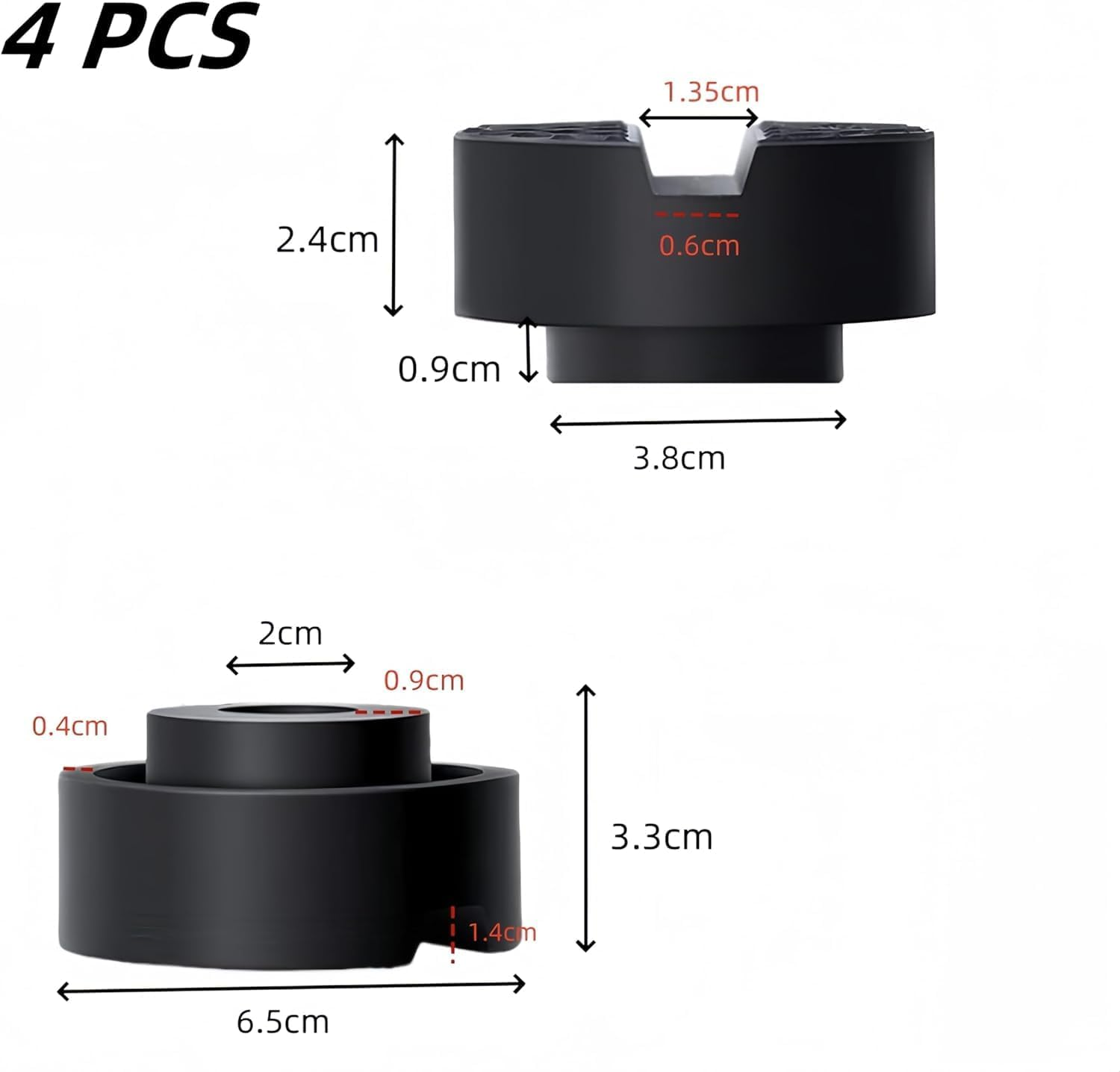4 PCS Jack Rubber Pads,Wizefolk Car Jack Pad Adapter,6.5 Cm Floor Jack Mat,Non Skid Wear Resistant Jack Stand Support Block for Car Vehicle Repair Rv