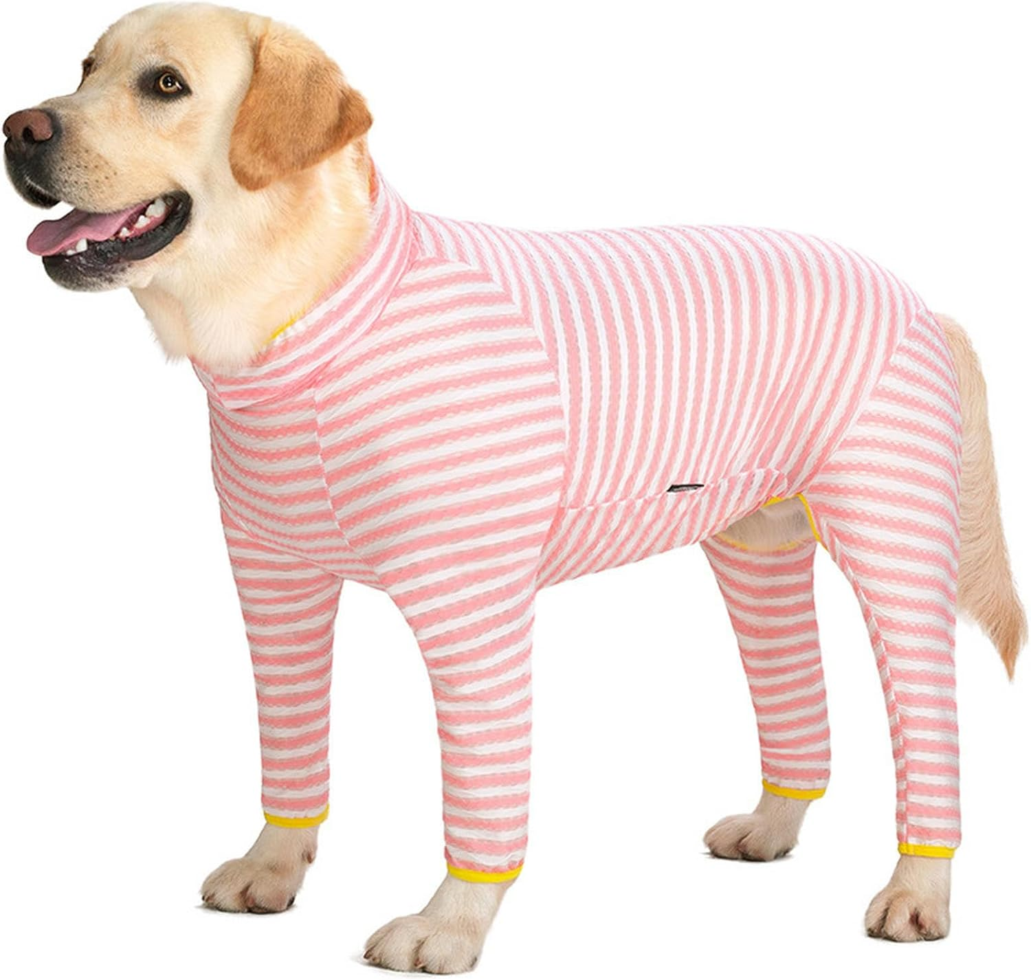 IUOUTG Big Dog Onesie Lightweight Stretchy Full Coverage Dog Pajamas Pjs Striped Dog Pullover Shirts Cooling Summer Dog Jumpsuit for Male Female Dog Apparel