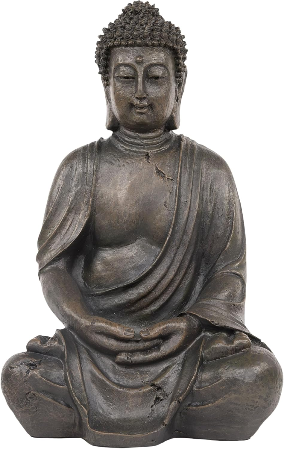 Alpine Corporation GEM170 Buddha Statue, 10" L X 8" W X 15" H, Bronze image number 4