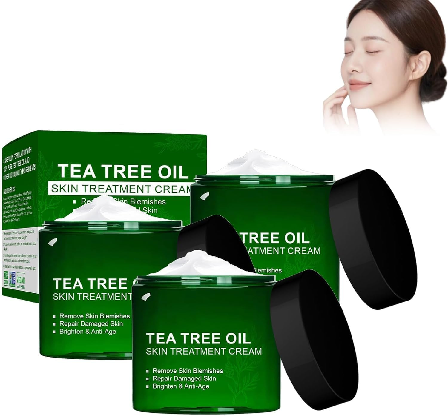 Organic Tea Tree Oil Cream,Non Greasy Gentle Moisturizing Gel,Natural Cosmetics for Blemished Skin,Professional Tea Tree Skin Repair Cream