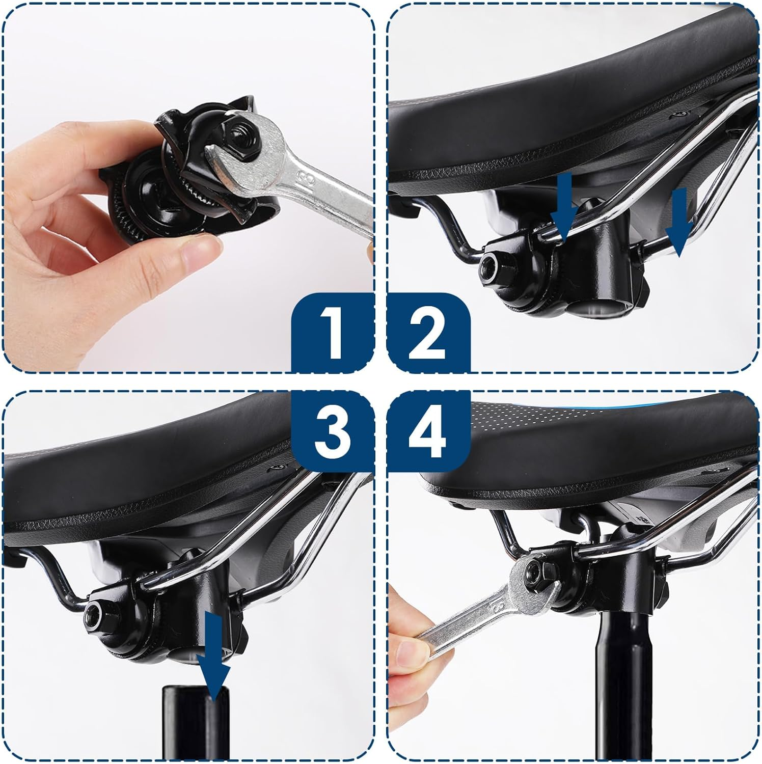 Bike Seat Bicycle Saddle with Light Buckle, Secpeak Ultra Comfortable Ergonomic Waterproof Breathable Bicycle Seat Cushion with Installation Tool and Rain Cover