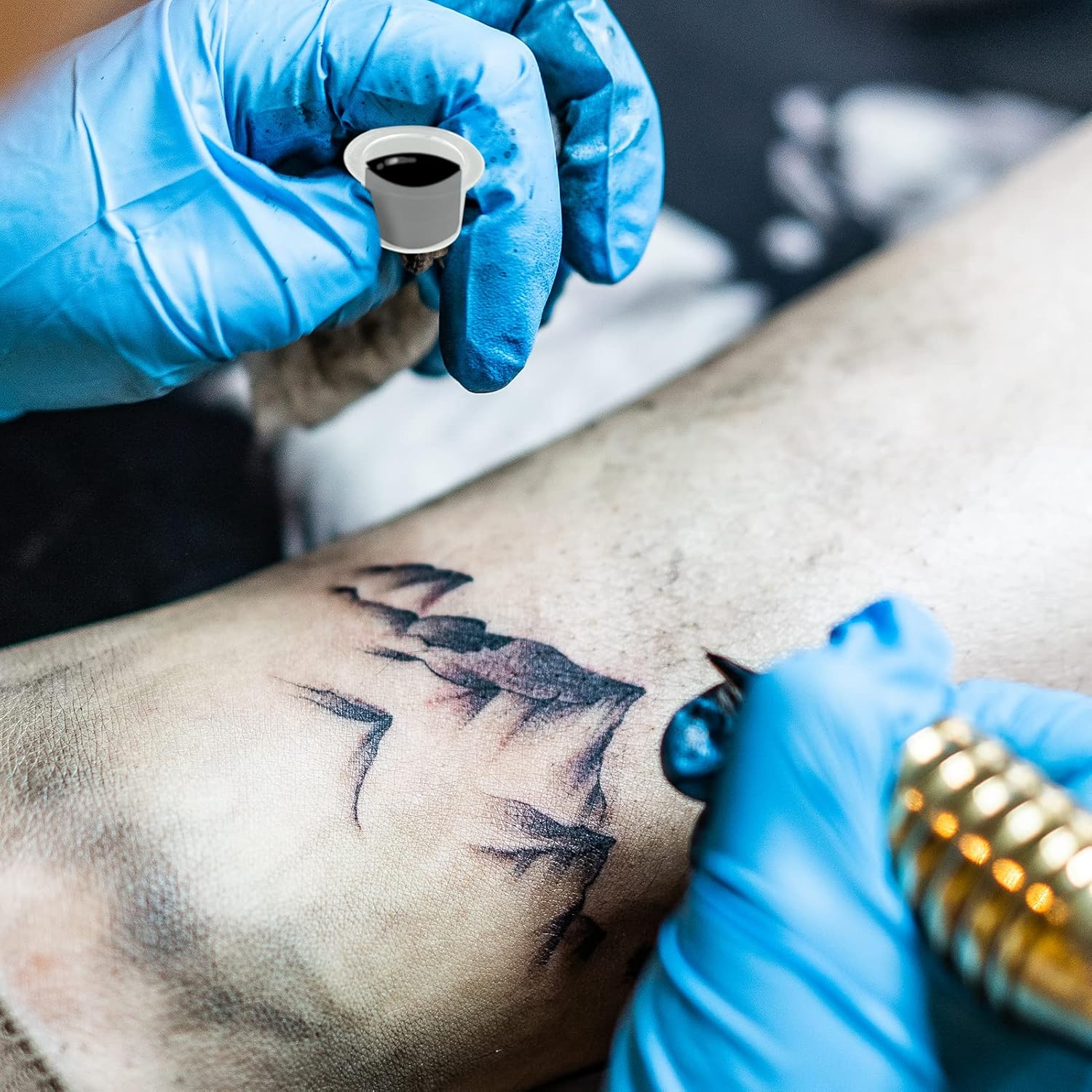 100 Pieces Tattoo Ink Cups,Ink Caps,Tattoo Ink Pots,Ink Caps Cups, Disposable Ink Cap, Plastic Ink Containers for Medium Ink Pigment Cups 12Mm image number 5