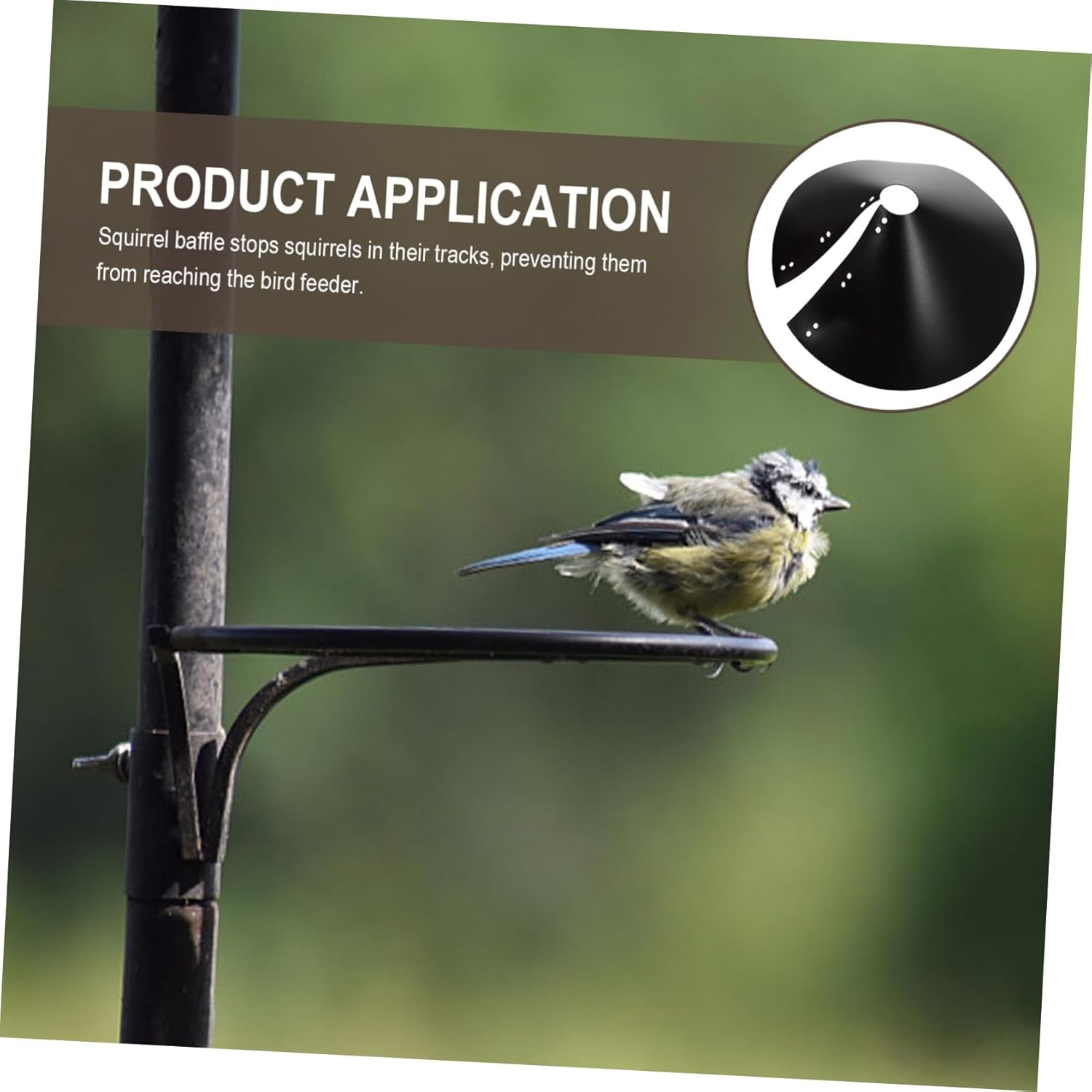 Pole Hanging Squirrel Baffle for Feeders Creative Baffle Design Protect Feeder from Squirrels image number 5