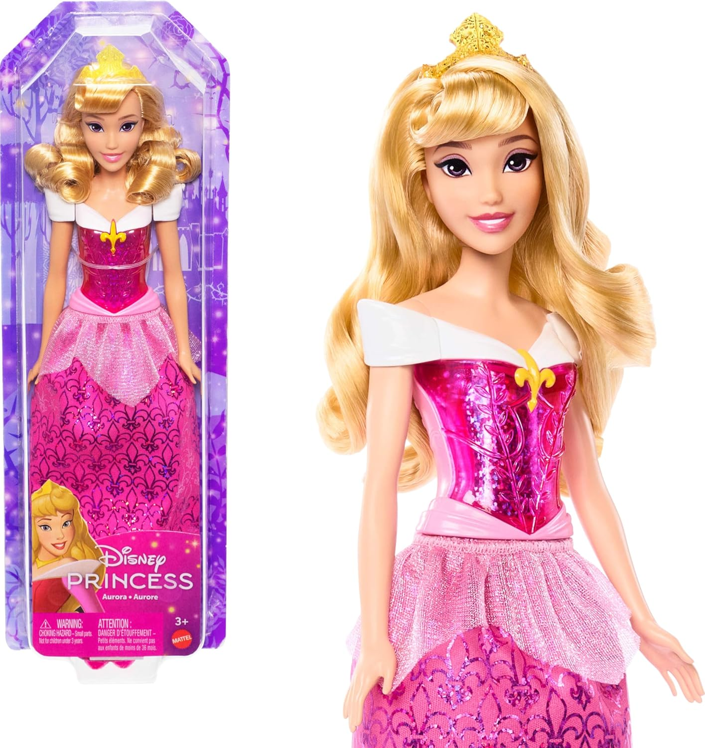 Mattel Disney Princess Cinderella Doll in Sparkling Fashion with Removable Skirt, Headband and Shoes, Posable & Collectible, Inspired by Movie