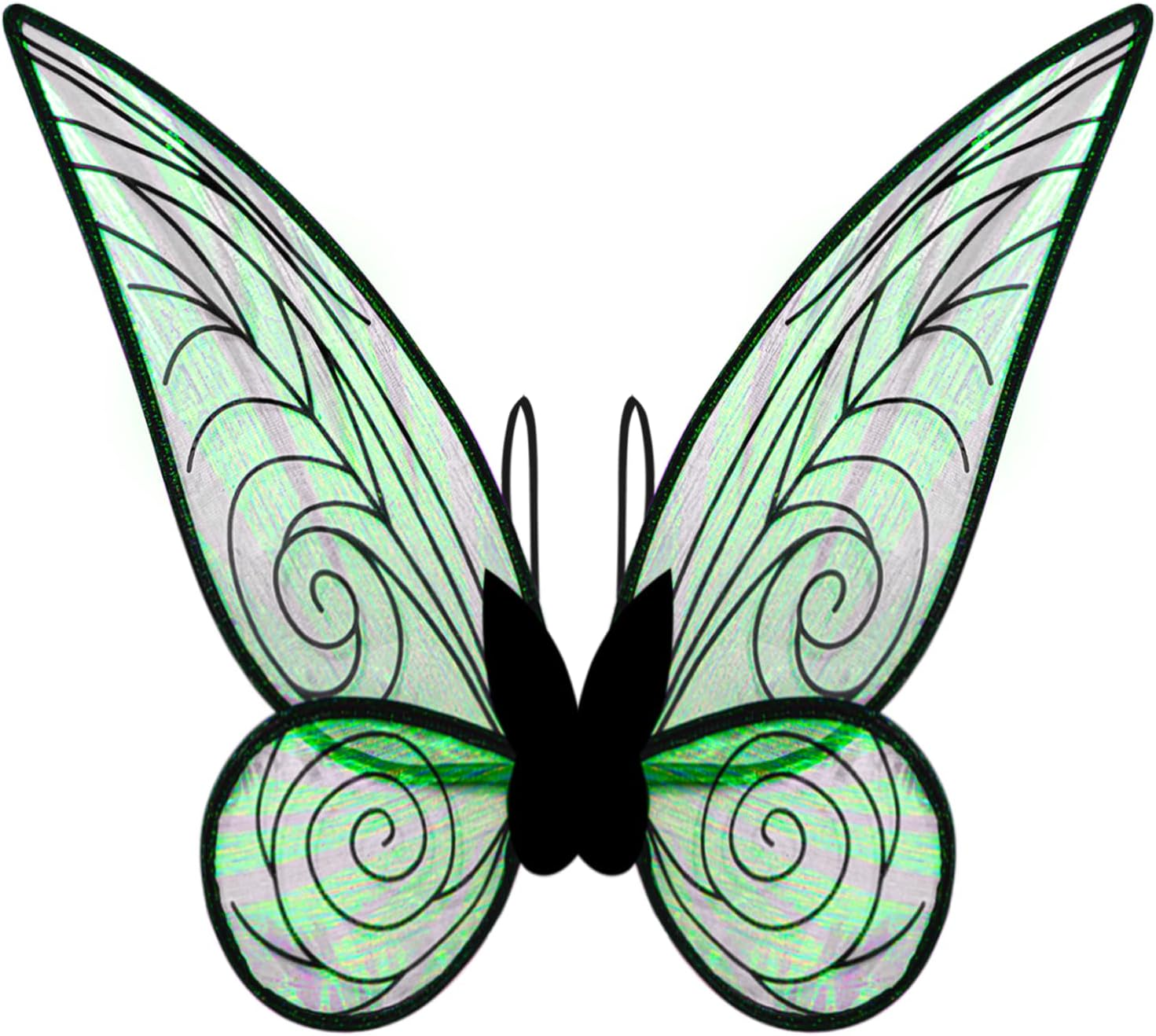 Girls Fairy Wings, Sparkling Sheer Butterfly Wings for Women Adults and Kids - Birthday Halloween Dress Up image number 2