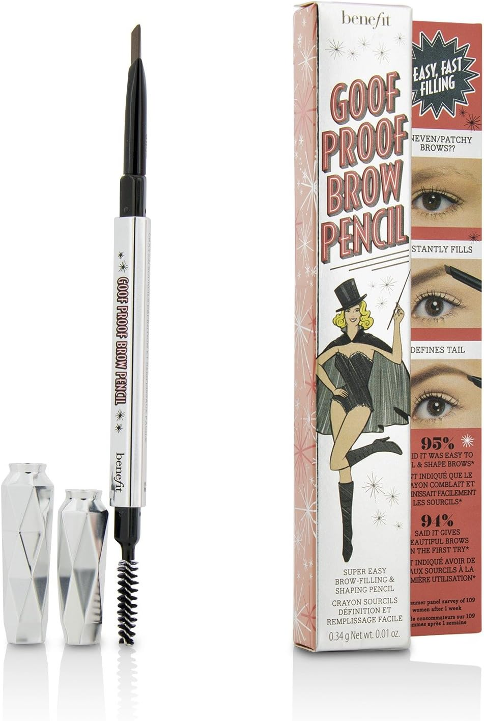Benefit Goof Proof Brow Pencil, No. 3 Warm Light Brown, 0.34 Gram - Brown image number 3