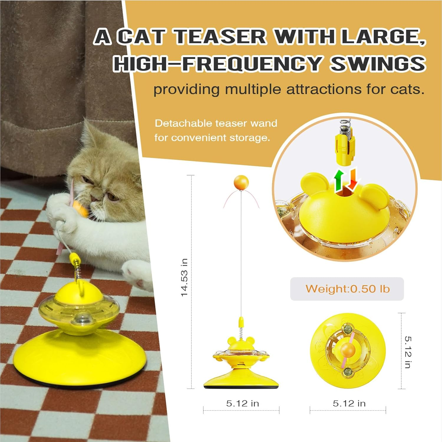 Interactive Cat Toys Rotating & Ball Exercise Kitten Toy Funny Cat Teaser Toys/439 image number 4