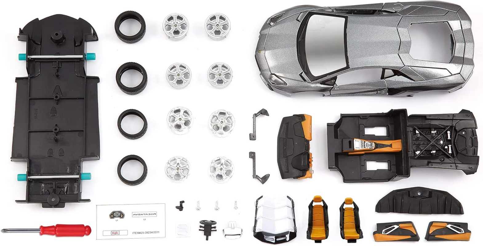 Maisto 1:24 Scale Assembly Line Lamborghini Aventador LP 700-4 Diecast Model Kit (Colors May Vary) image number 3