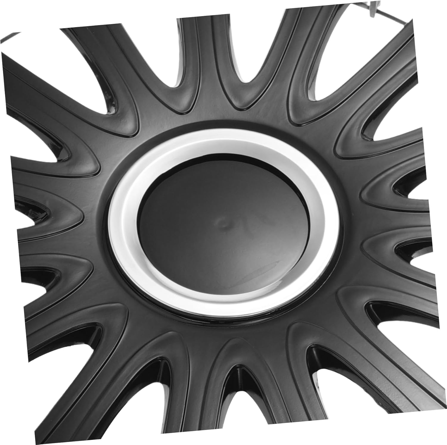 ASAKKURA Universal 14-Inch Automotive Hubcap Wheel Rim Cover, Sturdy Plastic Vehicle Hub Covers for Car Tires, Black Decorative Hub Caps Suitable for Most Cars and Suvs