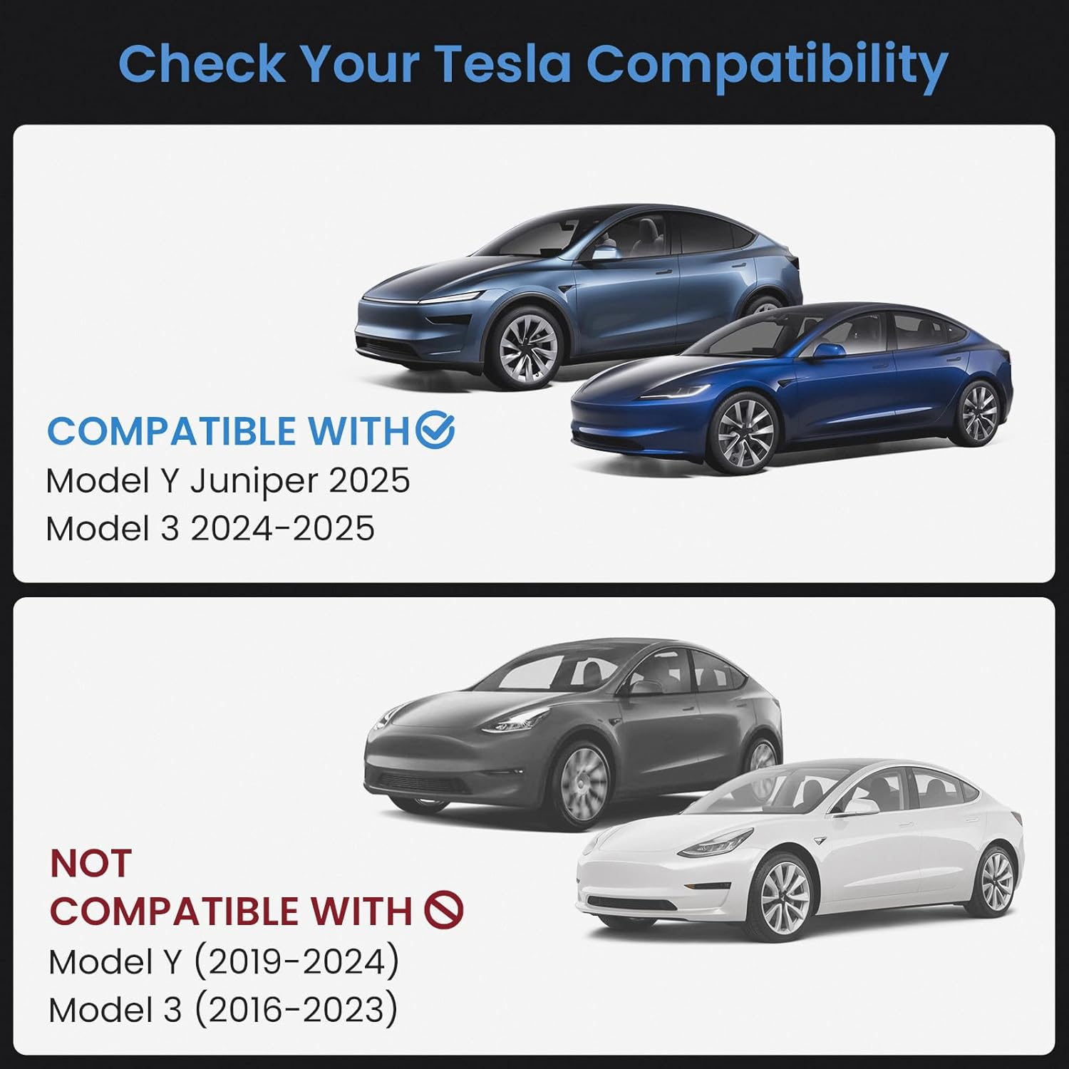 Tesla New Model Y Juniper & Model 3 Center Console Organizer (Dual-Layer Storage, Smooth Sliding) &ndash; Compatible with Model 3 (2024-2025) / New Model Y Juniper Accessories