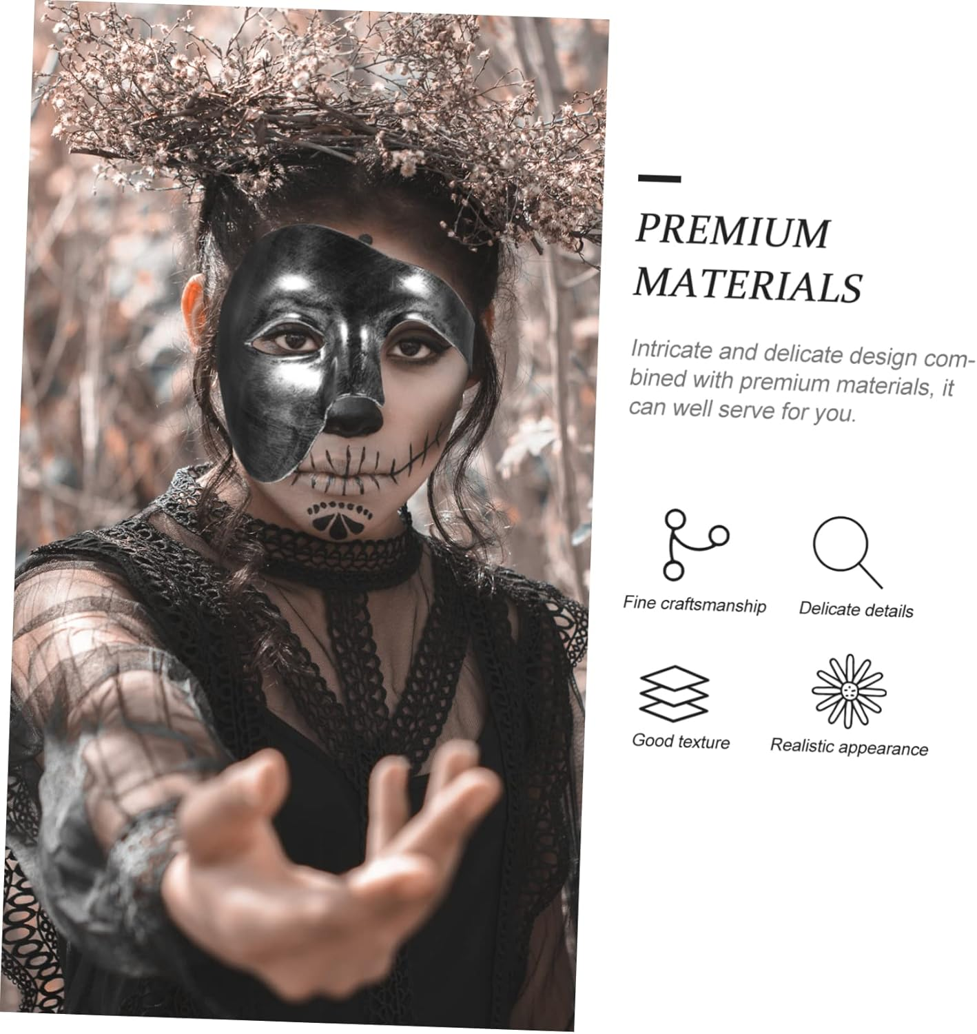 Portable Multi Function Decorative Mask for Halloween Parties Unique Party Prop for Masquerade Events and Costume Accessories Versatile Halloween Decoration image number 6