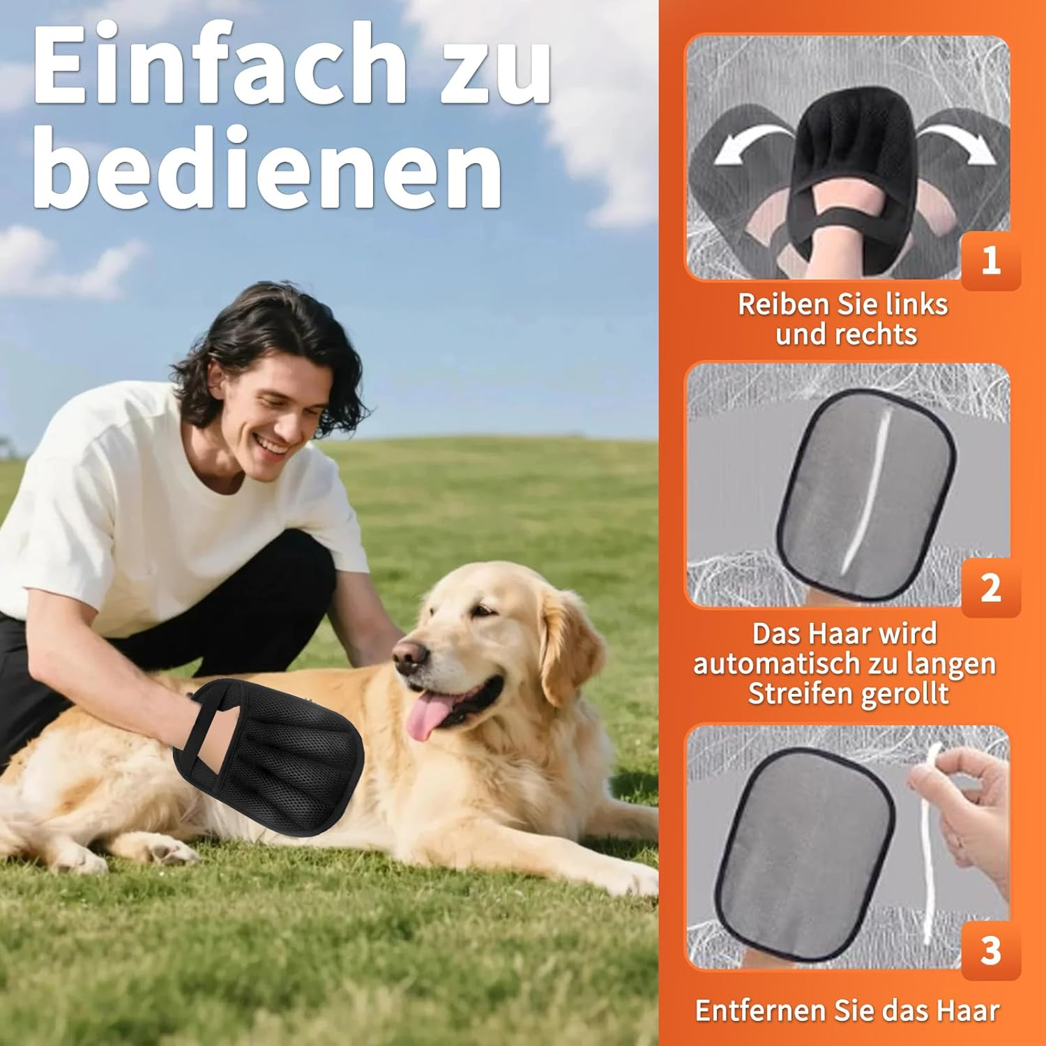 2-Pack Pet Hair Removal Gloves | Reusable, Washable Gloves against Dog & Cat Hair with Electrostatic Technology for Furniture, Car & Clothing image number 2