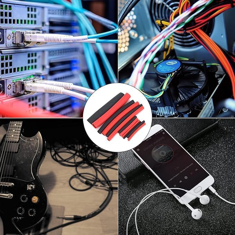 WADY 270Pcs Heat Shrink Tubing Kit, Black+Red,6 Sizes, Waterproof Wire Shrink Wrap Tubing, with Plastic Storage Case, for Wire Cable Shrinks Wraping Repair Insulation DIY