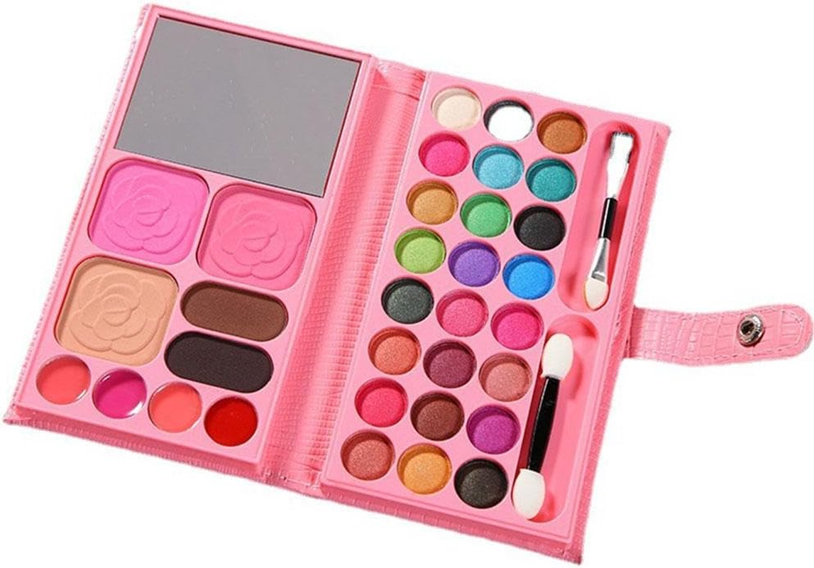 All in One Makeup Kit, 24 Eyeshadow, 4 Lip Glosses, 3 Blushers, 2 Powder, 2 Brush, 1 Mirror, Professional Make up Kit for Women, Kids and Beginner Gift