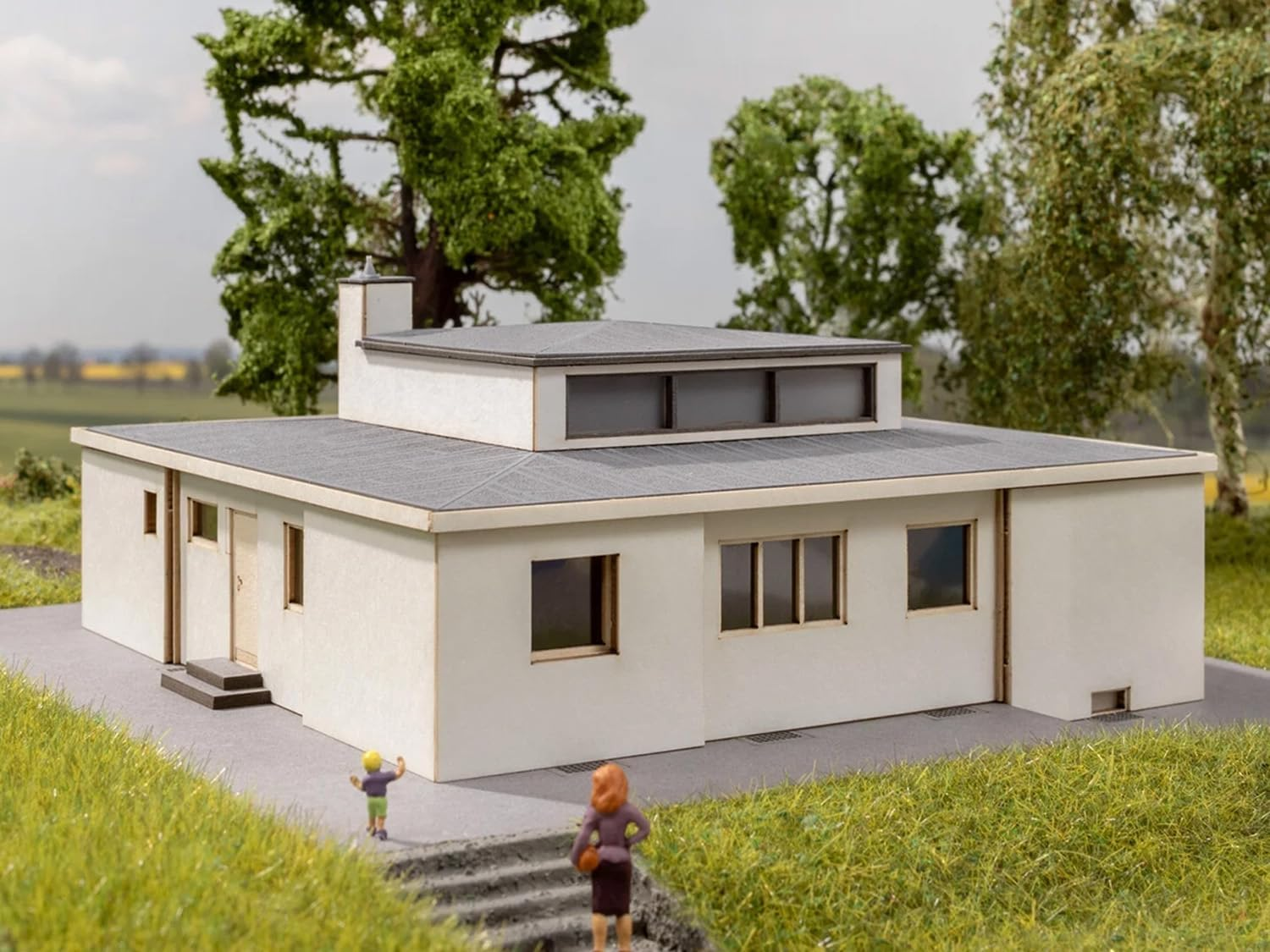 NOCH Bauhaus Model House Haus Am Horn, Exclusive Model Building House for Architecture Lovers, Gauge H0, Laser-Cut Kit