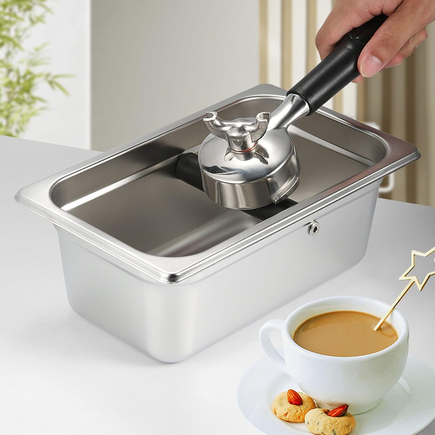 KJAOYU Espresso Coffee Knock Box, the Knock Box, Large Coffee Knock Box for Easy Waste Management, for Home Baristas and Kitchen Enthusiasts image number 5