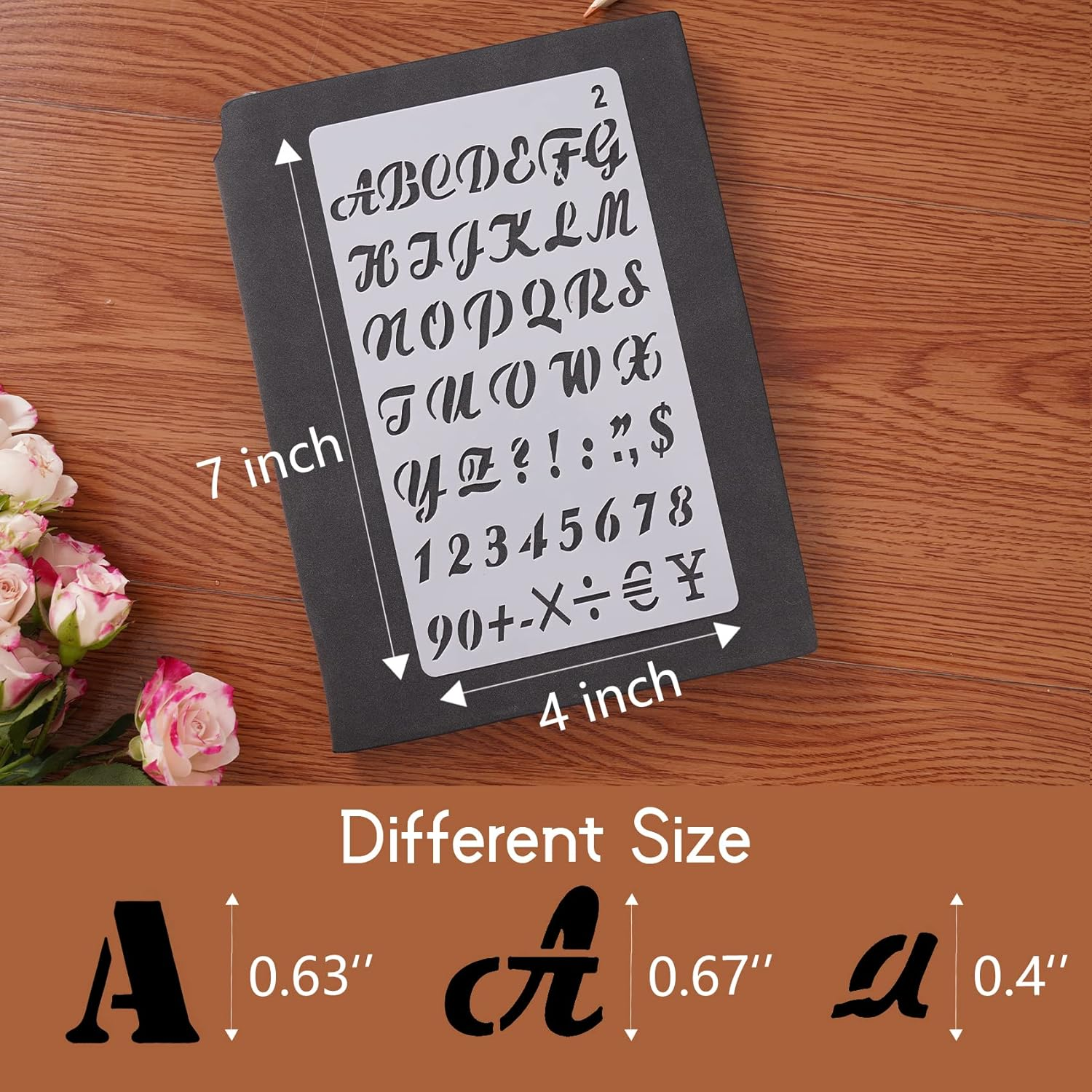 Letter Stencils for Painting, 12 Pack 4 X 7 Inch, Reusable Plastic Alphabet Stencils Small Letter Stencils Journal Stencils for Bullet Journaling, Scrapbook Decor and DIY Craft Projects image number 5