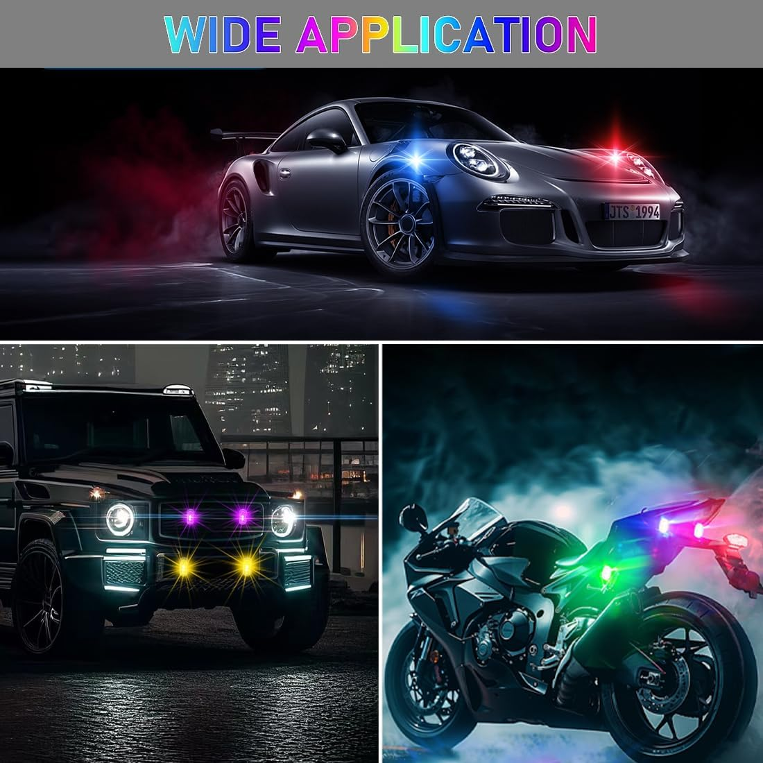 4Pcs LED Strobe Drone Light 7 Colors USB Charging Flying Anti-Collision Night Lights for Remote Control Drone,Motorcycle,Car,Bike,Rc Car,Rc Boat image number 5