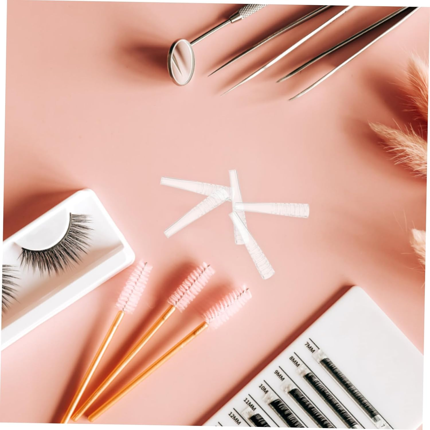 Ipetboom 50Pcs Eyelash Tweezers Cover Protective Sleeve Non-Slip for Professional Lash Application Use Pointed Eyelash Tweezers image number 6