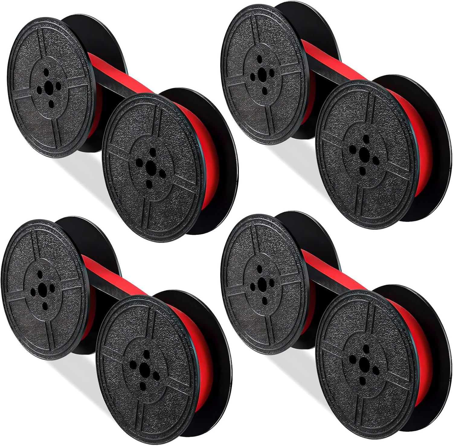 4 Pairs Universal Typewriter Ribbon, Twin Spool Ribbon Replacement Pack, Typewriter Ink Ribbon for Most Typewriter
