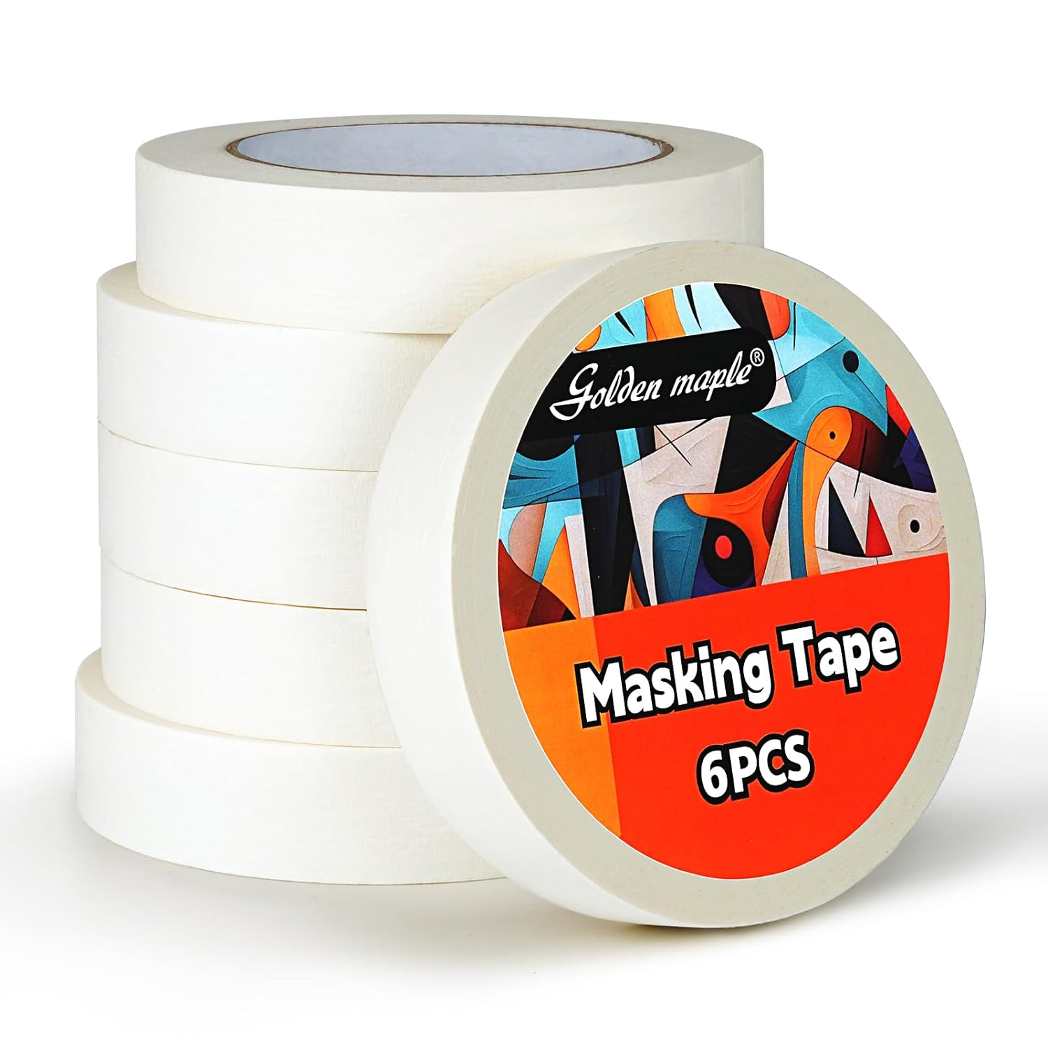 White Masking Tape - 6 Rolls Pack, 24Mm X 50M per Roll, Masking Artists Tape for Drafting Art Watercolour Painting Canvas Framing - Acid Fre | Artist Masking Tape, White Painters Tape, Artist Tape image number 4