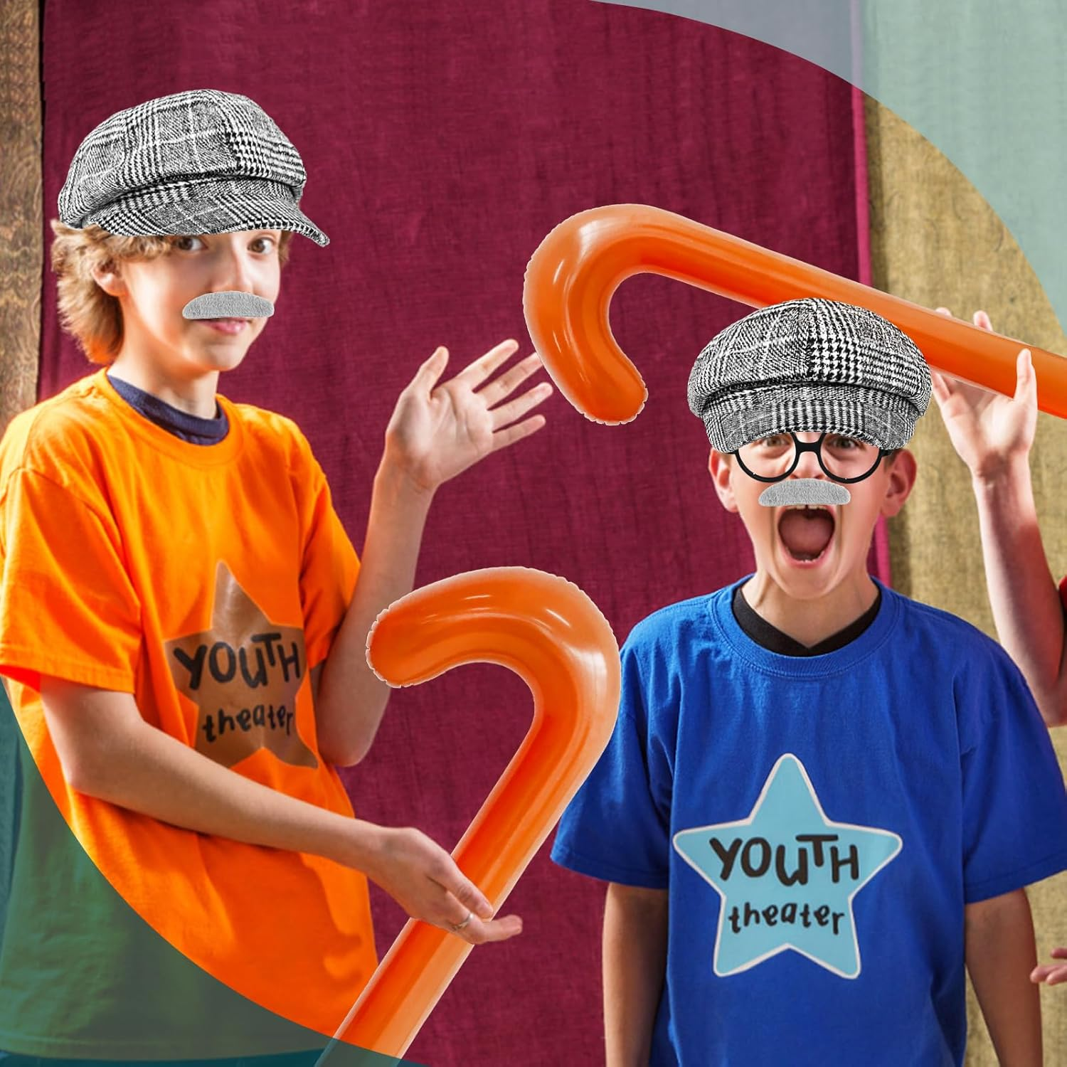 4 PCS 100Th Day of School Costume Old Man Costume,Grandpa Costume Set,Dressing up Old Man Costume Accessories for Kids,Boys,Cosplay Party,Halloween Grey image number 5