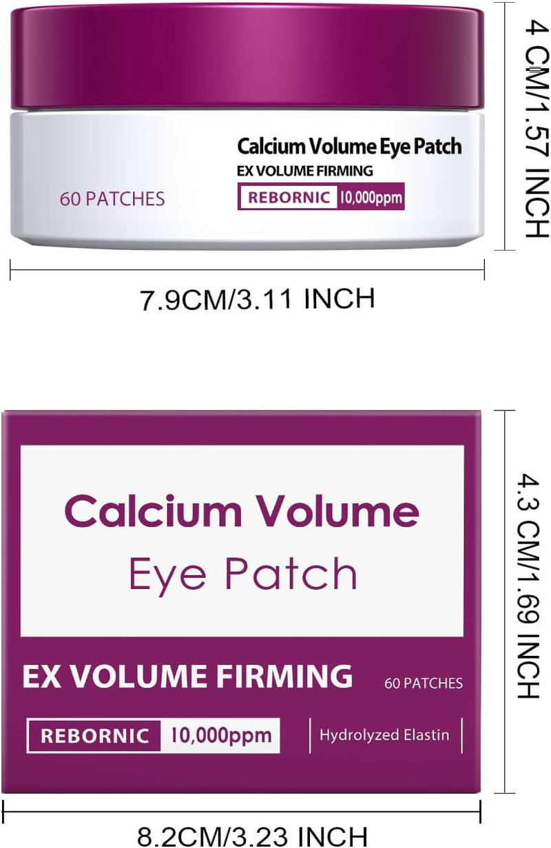 Calcium Volume Eye Patches 60Ea - Hydro Cool Firming Gels under Eye Patches for Puffy & Bags, Dark Circles, Anti-Aging, Sagging, Wrinkles, Gentle Care for Delicate Area image number 2