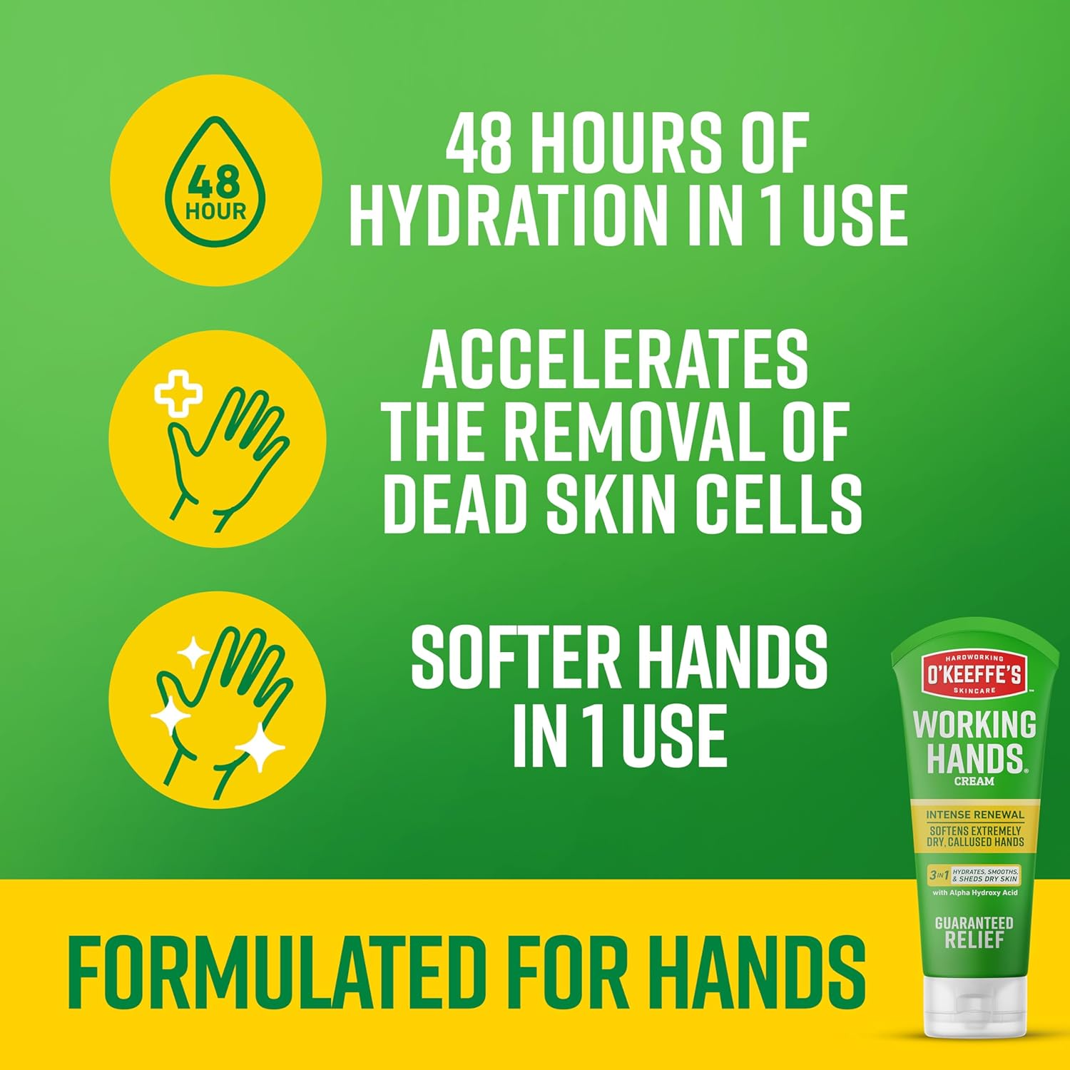 O'Keeffe'S Working Hands Intense Renewal Hand Cream, 3 Oz Tube (Pack of 2) - Softens and Smooths Extremely Callused, Dry Hands