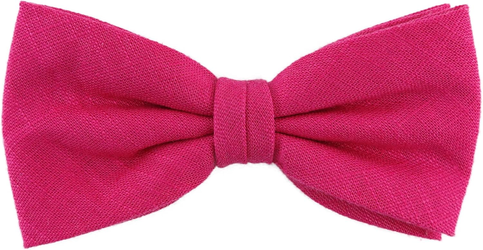 Tigertie Plain Bow Tie, Pre-Tied Bow, 100% Linen + Storage Box