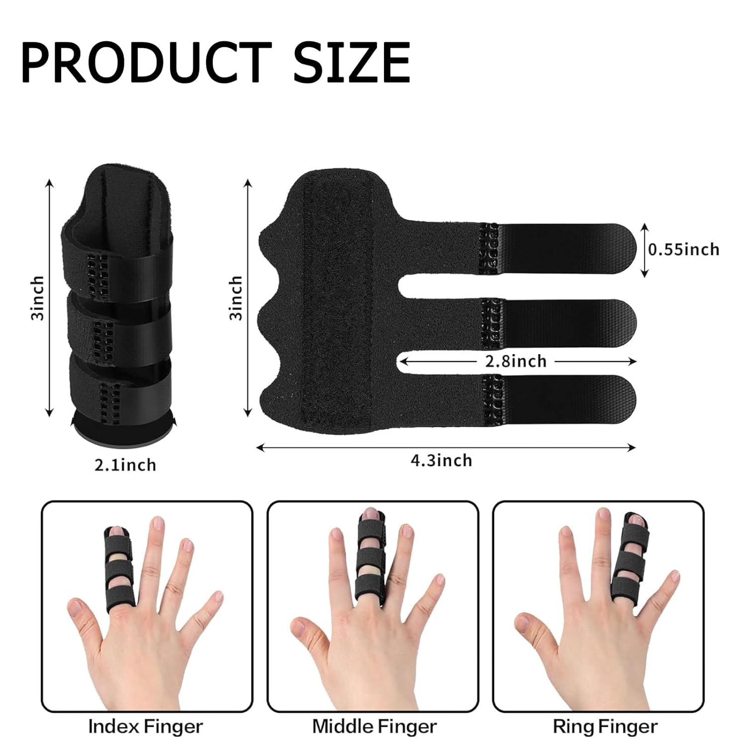 Finger Splint - 4 Pcs Trigger Finger Splints Brace for Broken Finger Protection, Knuckle Immobilization, Straightening Arthritis Pain Relief image number 4