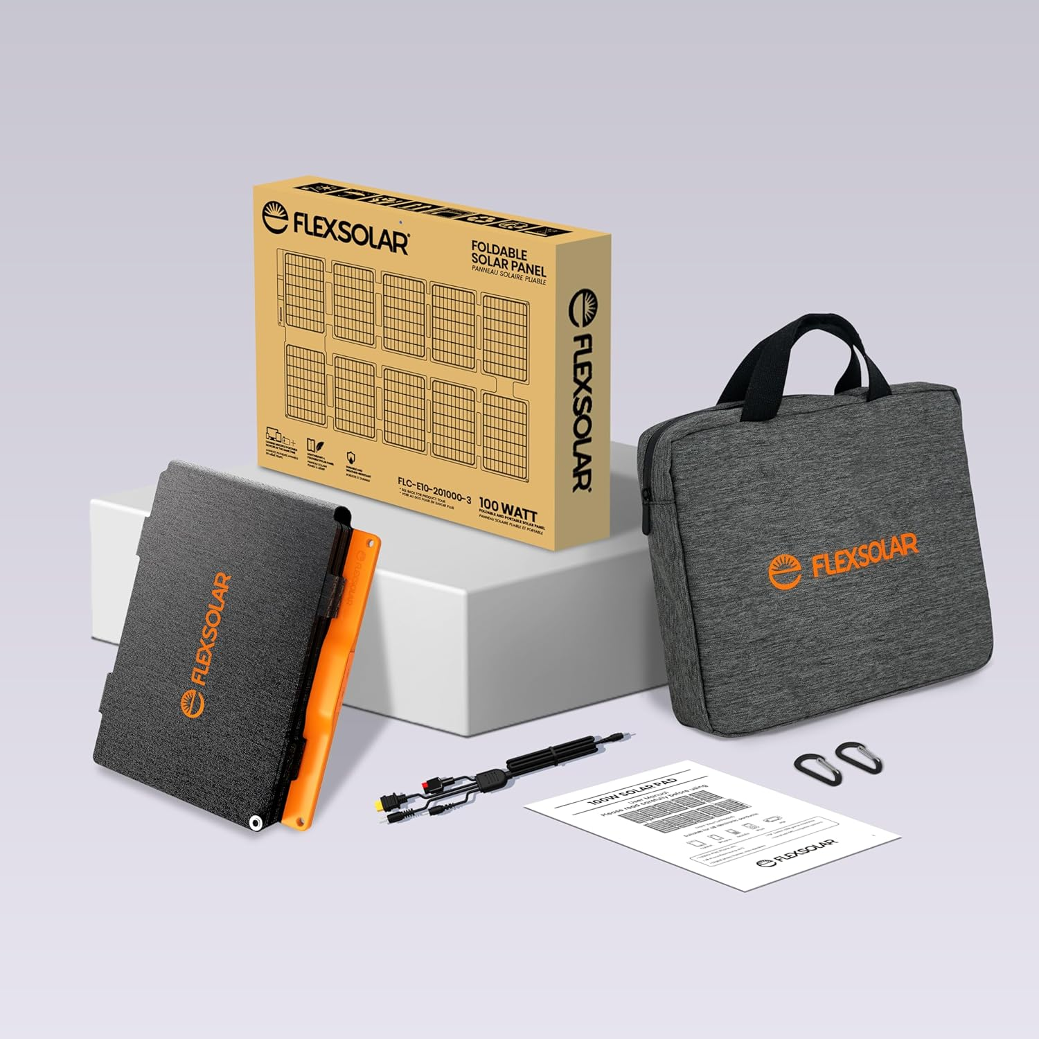 Flexsolar 100W Portable Solar Panel, IP67 Water & Dustproof Solar Charger with DC/QC 3.0 USB-A & PD3.0 USB-C for Solar Generator Monocrystalline Solar Cell for Camping, Garden, RV, Smartphone image number 3