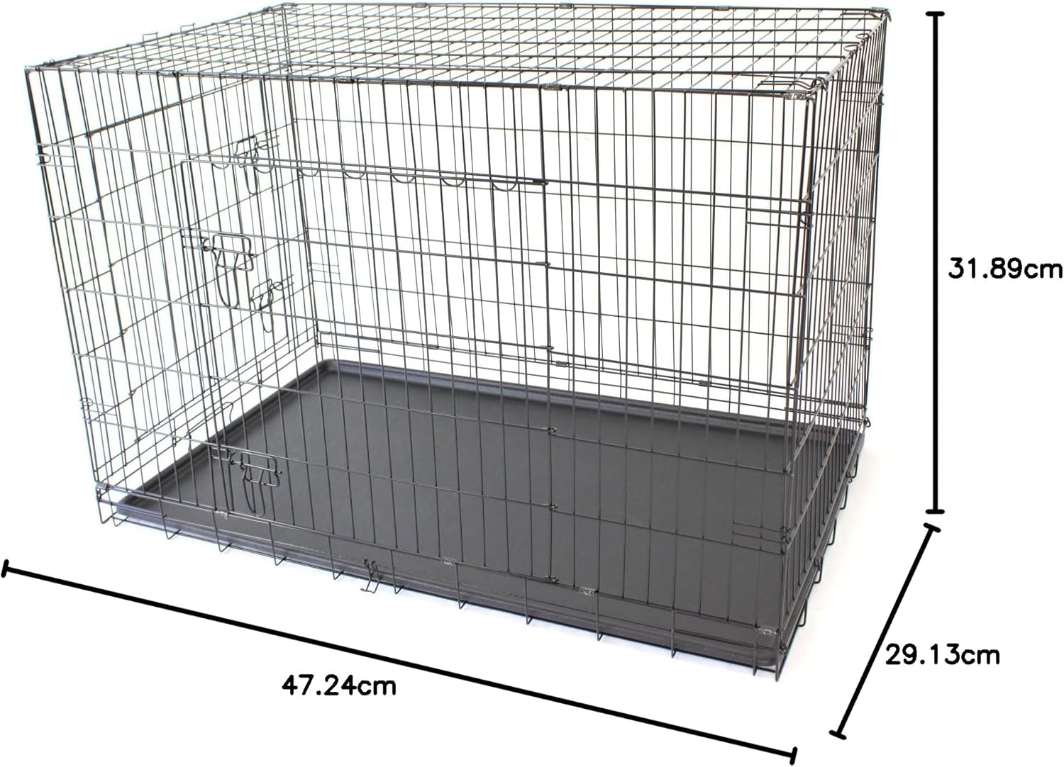 48" XXL Double X-Large Pet Dog Crate Metal Folding Cage Portable Kennel House Training Puppy Kitten Cat Rabbit image number 1