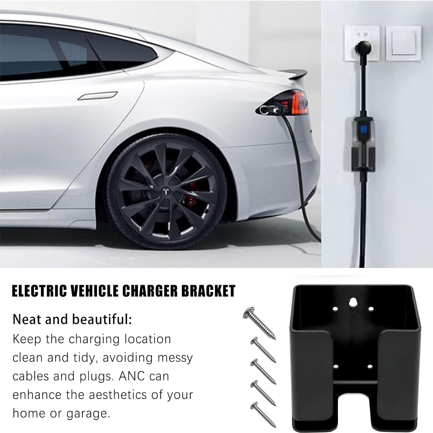Vehicle Plug Holster Wall Mount Charger Holder Charging Holder Box Charging Supplies for Electric Vehicle Control Box Holder EV Charger Cable Box with Screws EV Charging Supplies for Electric Vehicle image number 5