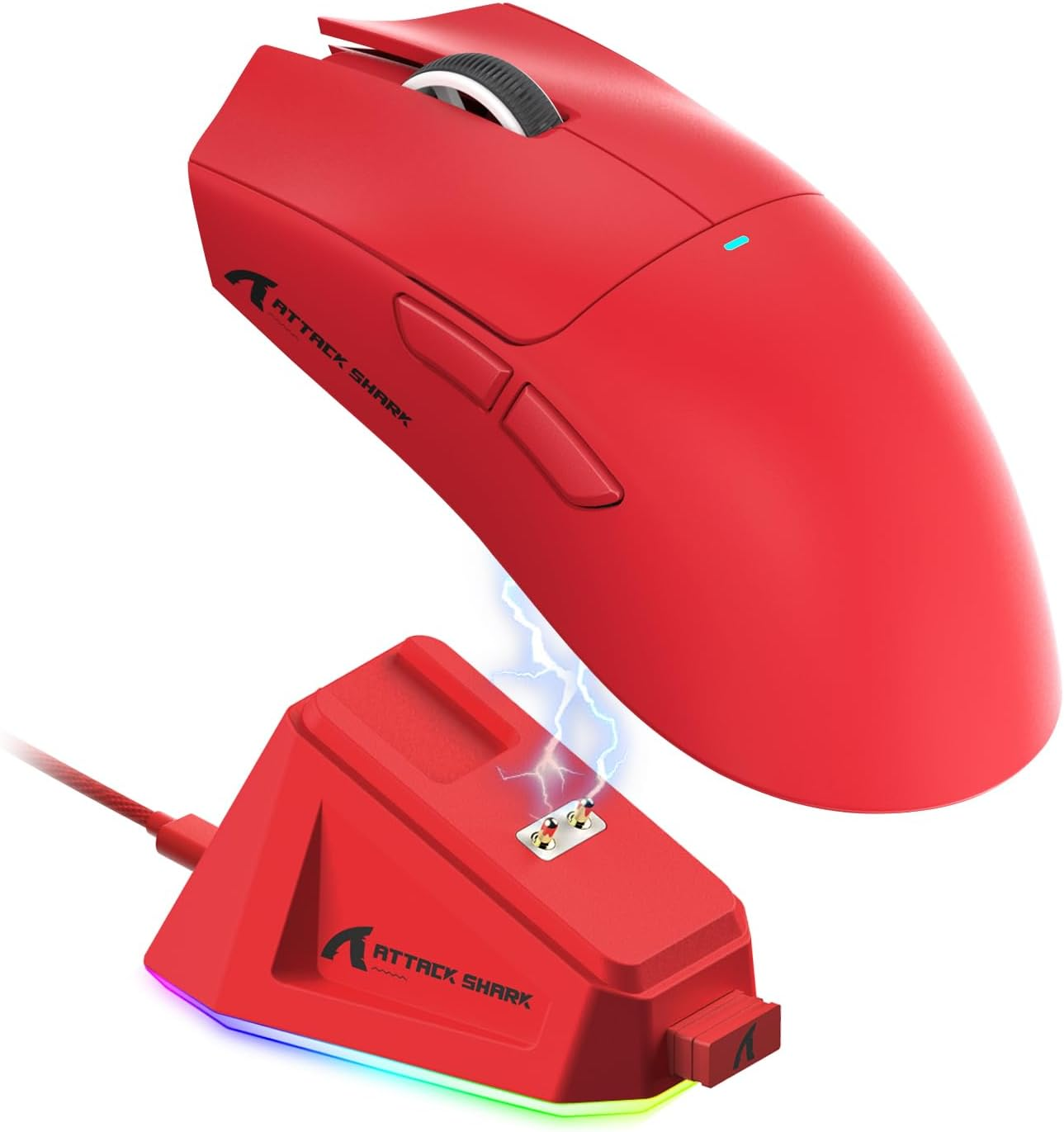 ATTACK SHARK X11 Ultra-Light Triple Mode Gaming Mouse PAW3311 Optical Sensor 22K DPI 5 Programmable Buttons for Pc/Mac Red&Sticker