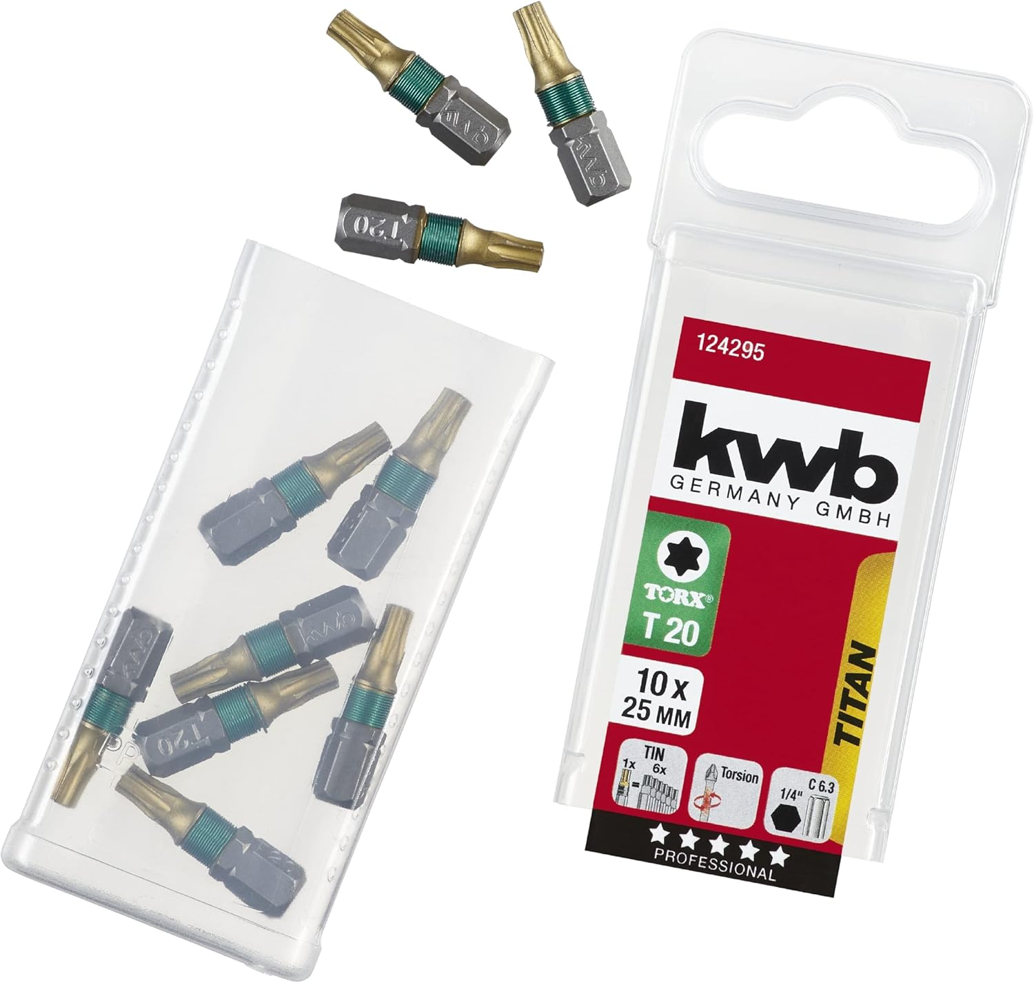 KWB 10 Bits 25 Mm Torx T20 Titanium 124295 (Tin, TQ 60 Steel ISO 1173, C6.3); 0 W; 0 V image number 6