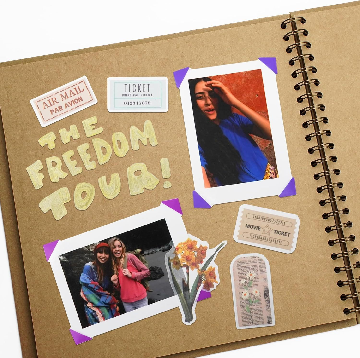 Scrapbook Album, Hardcover Paper Scrapbook Photo Albums, 20 Sheets Memory Book for Traveling, Birthday and Holiday Gifts image number 6