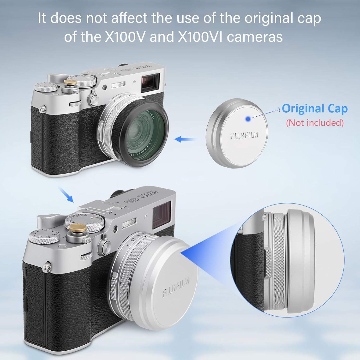 Haoge Camera Lens Protection HD Filter for Fujifilm X100VI Fuji X100V Camera Accessories Multi Waterproof Nano Coated HD Optical Glass with Integrated Adapter Ring Black LUV-XVIB image number 5