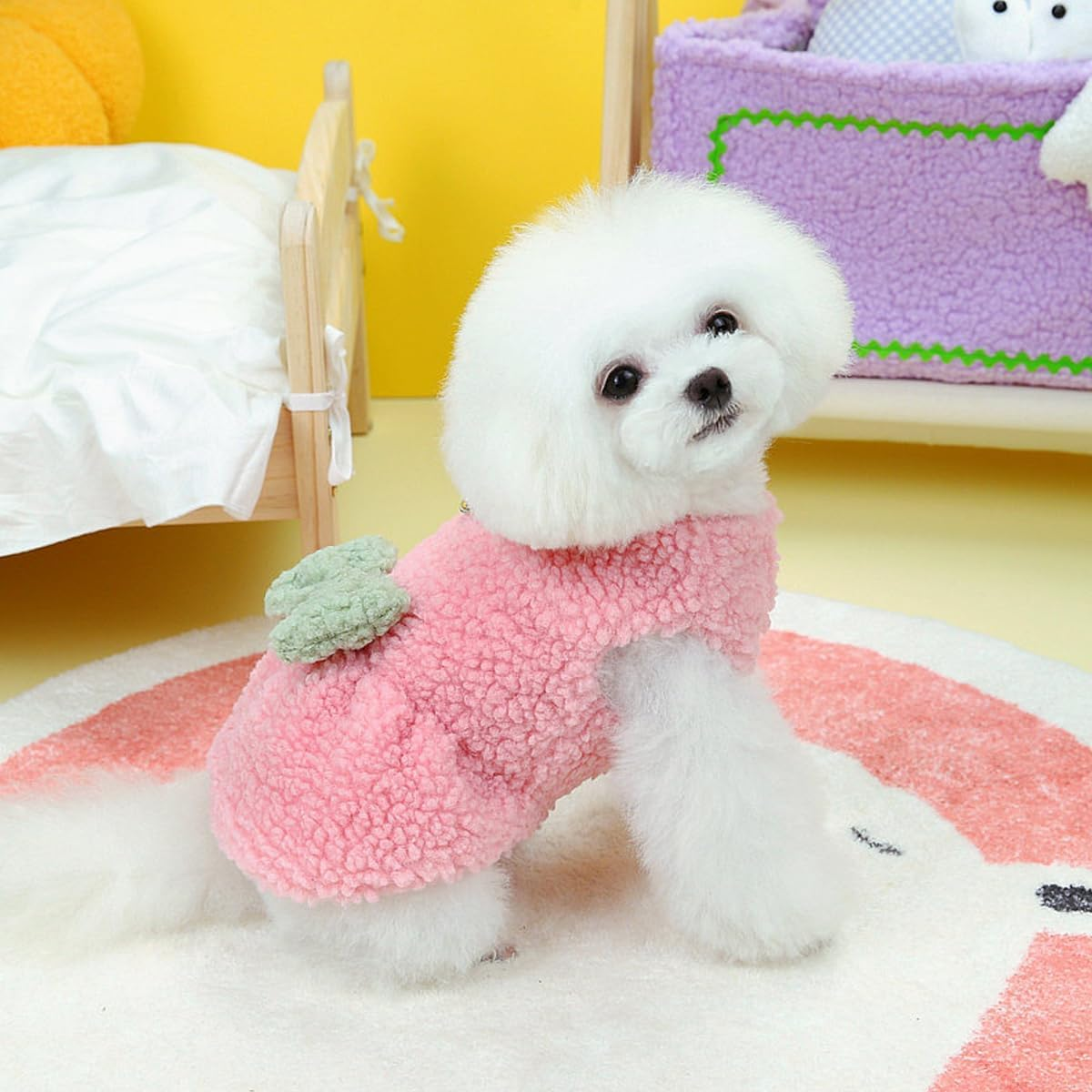 AIMALL Spring & Autumn Pet Clothes - Teddy Bear Dog Dress and Kitten Ice Cotton Skirt, Cute and Cozy Outfit for Small Dogs and Cats image number 3